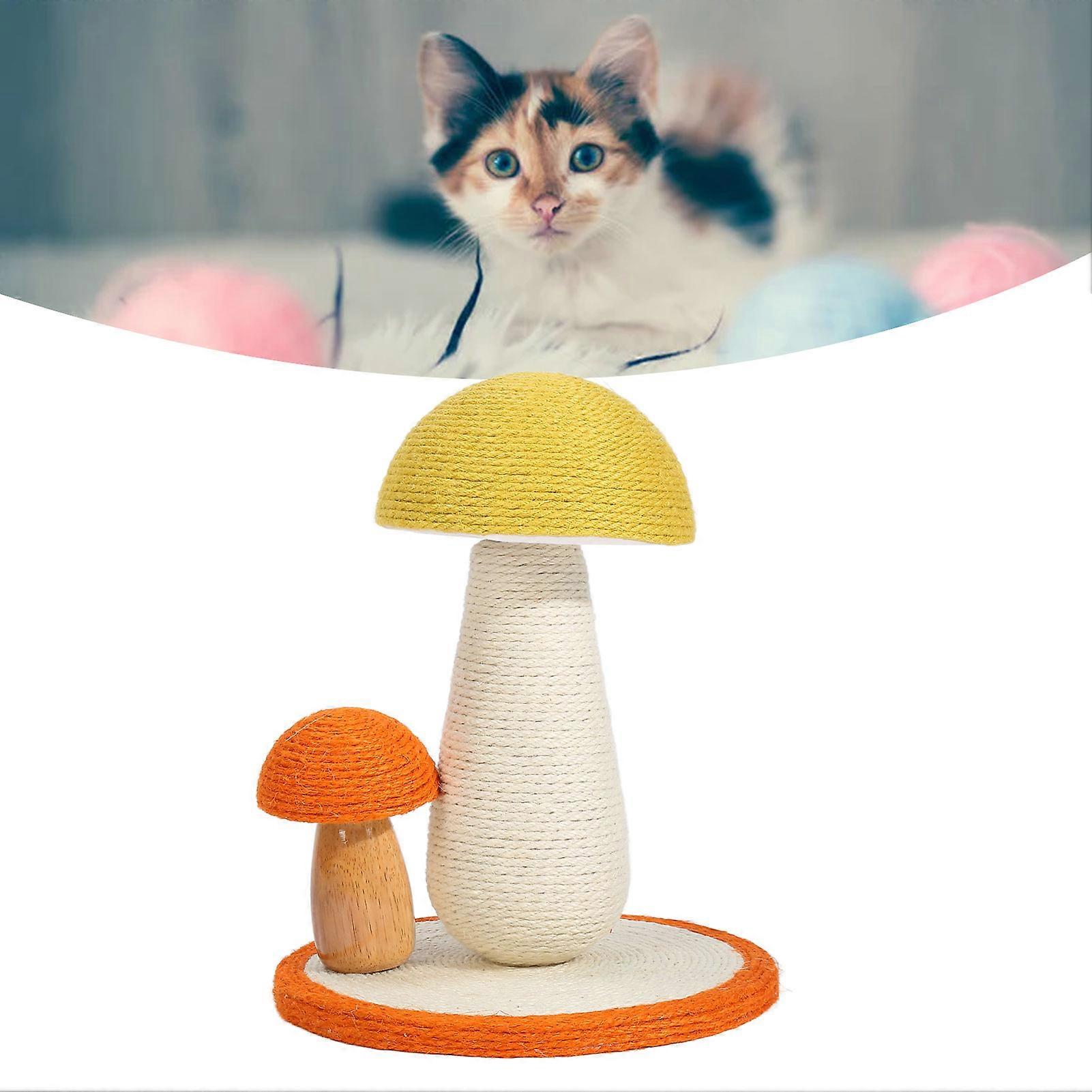Cat Scratching Post Claw Grinding Interactive Mushroom Shape Sisal Kitten Climbing Scratcher for Indoor 