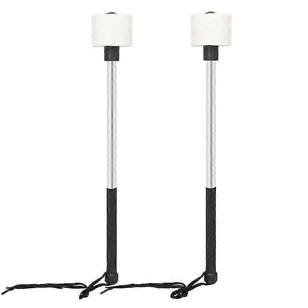 2Pcs Large Snare Drum Drumsticks Stainless Steel NonSlip Felt Head Drum Hammers Band Playing March