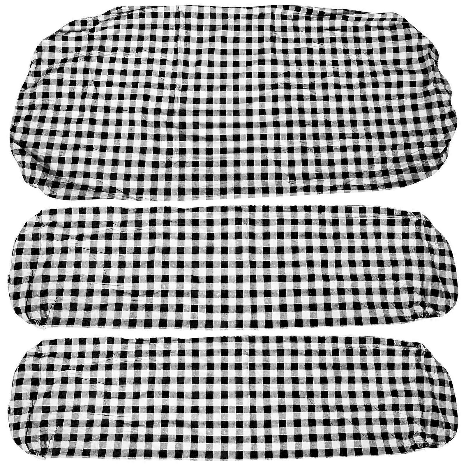 Decorative Picnic Tablecloth Black and White Checkered Rectangular Shape Home Decoration Dustproof 183x76cm 1 Set