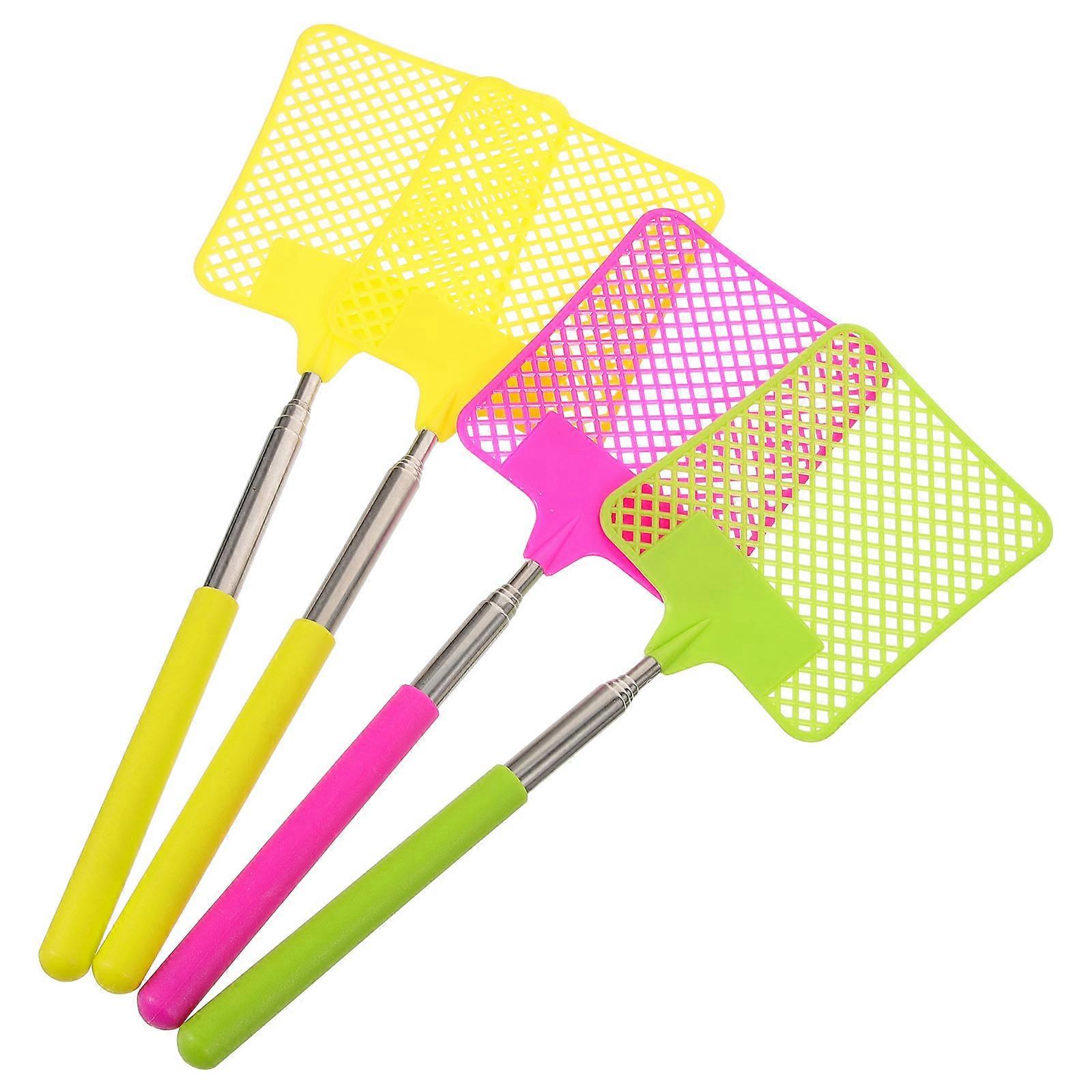 Sturdy Fly Swatters Multifunctional with Stretch Design for Household Users Assorted Color 4Pcs
