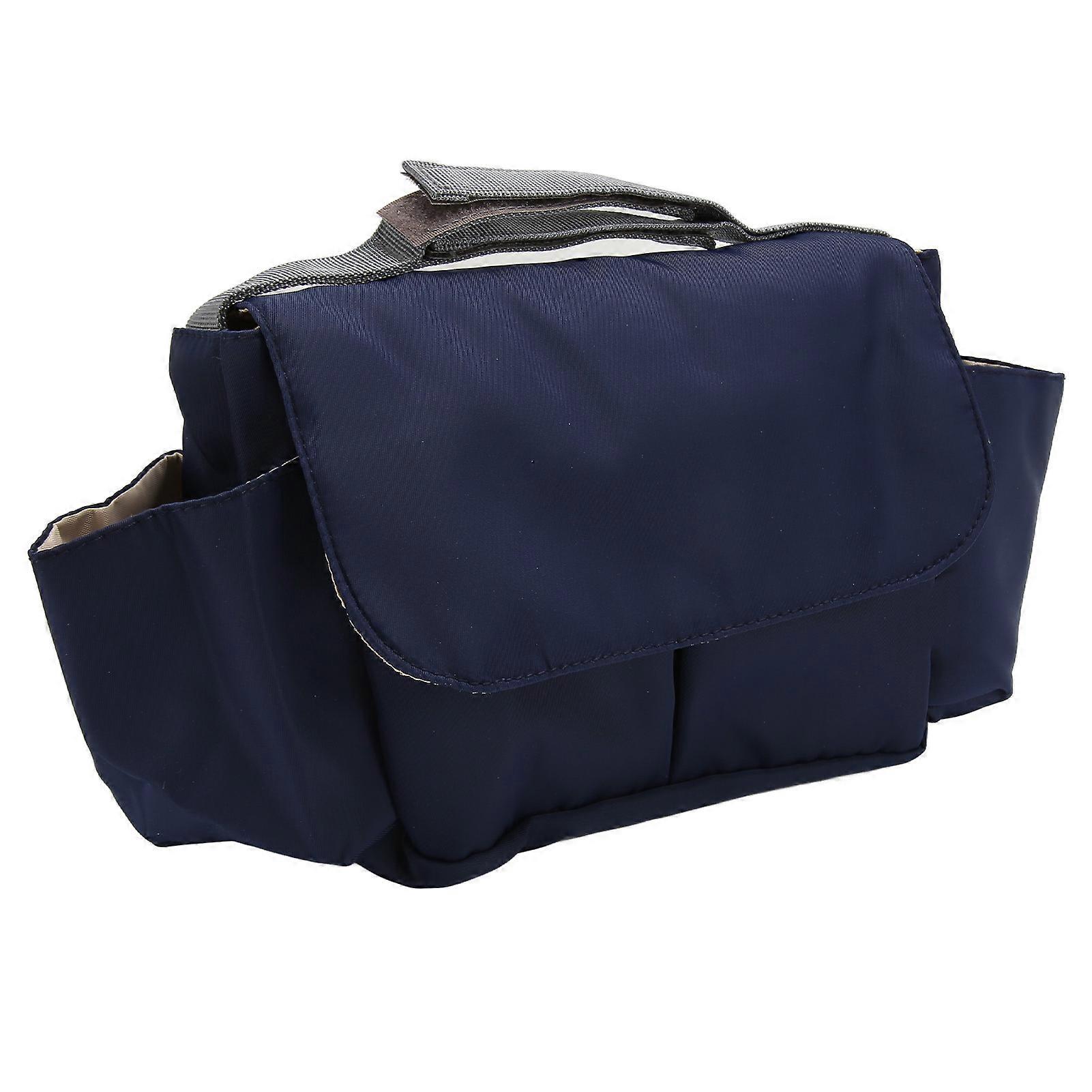 Baby Stroller Organizer Waterproof Large Capacity Diapers Bag Multiple Pockets Nylon Accessories Storage Bag Dark Blue