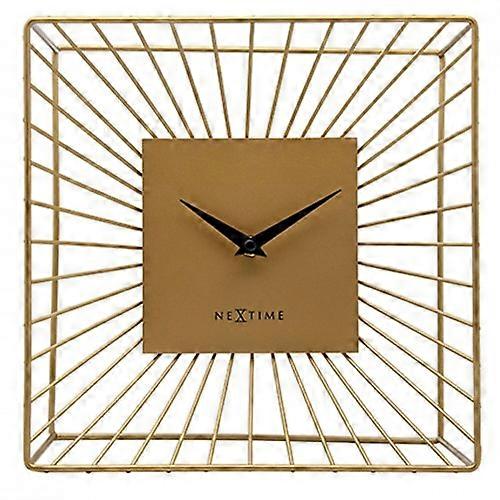 Nextime Vasco Metal Table or Wall Clock Gold - 25cm x 25cm x 12cm