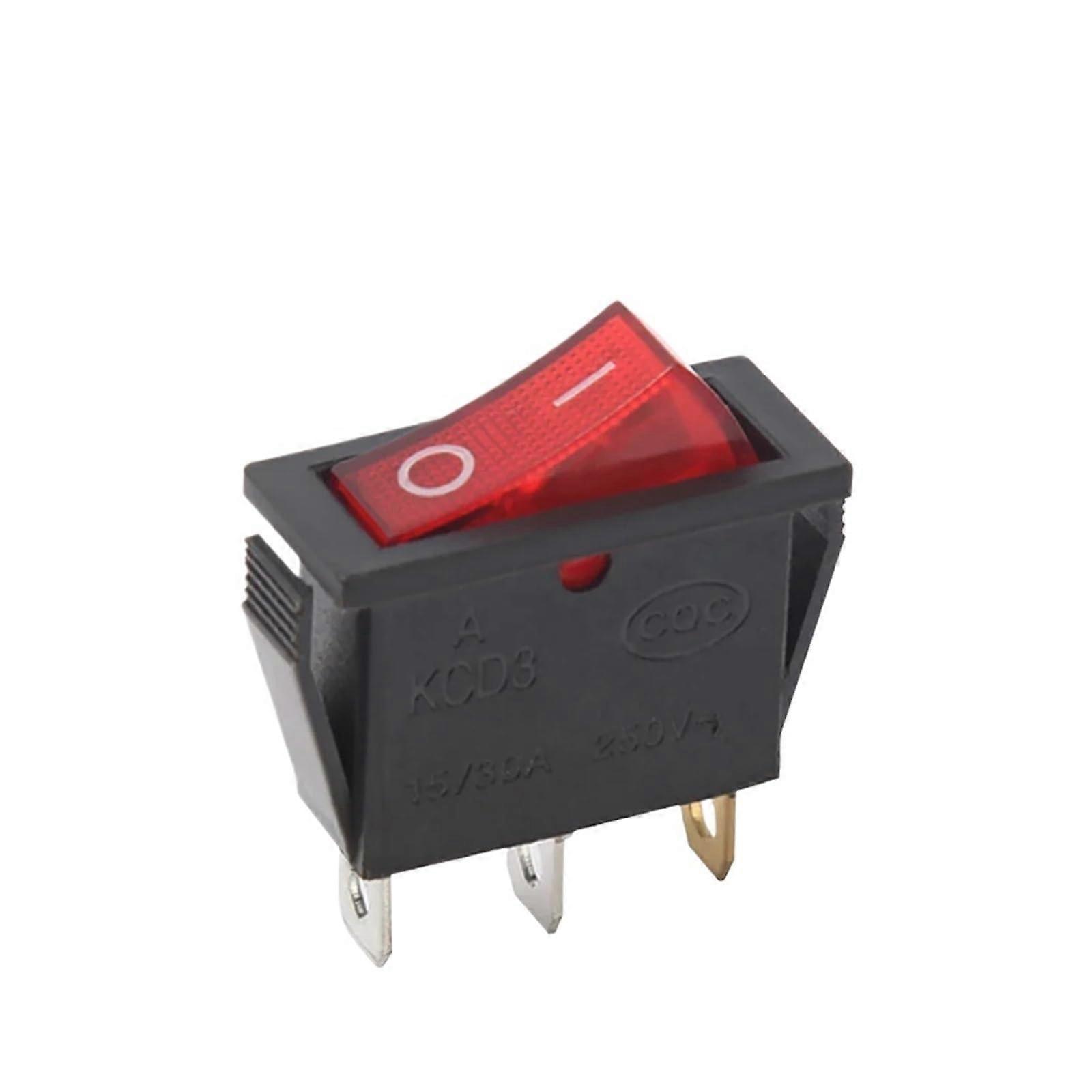 ONOff Rocker Switch T85/55 250V 2PIN Red SPST Black Boat Switch KCD3101 (Red, ONOffON)