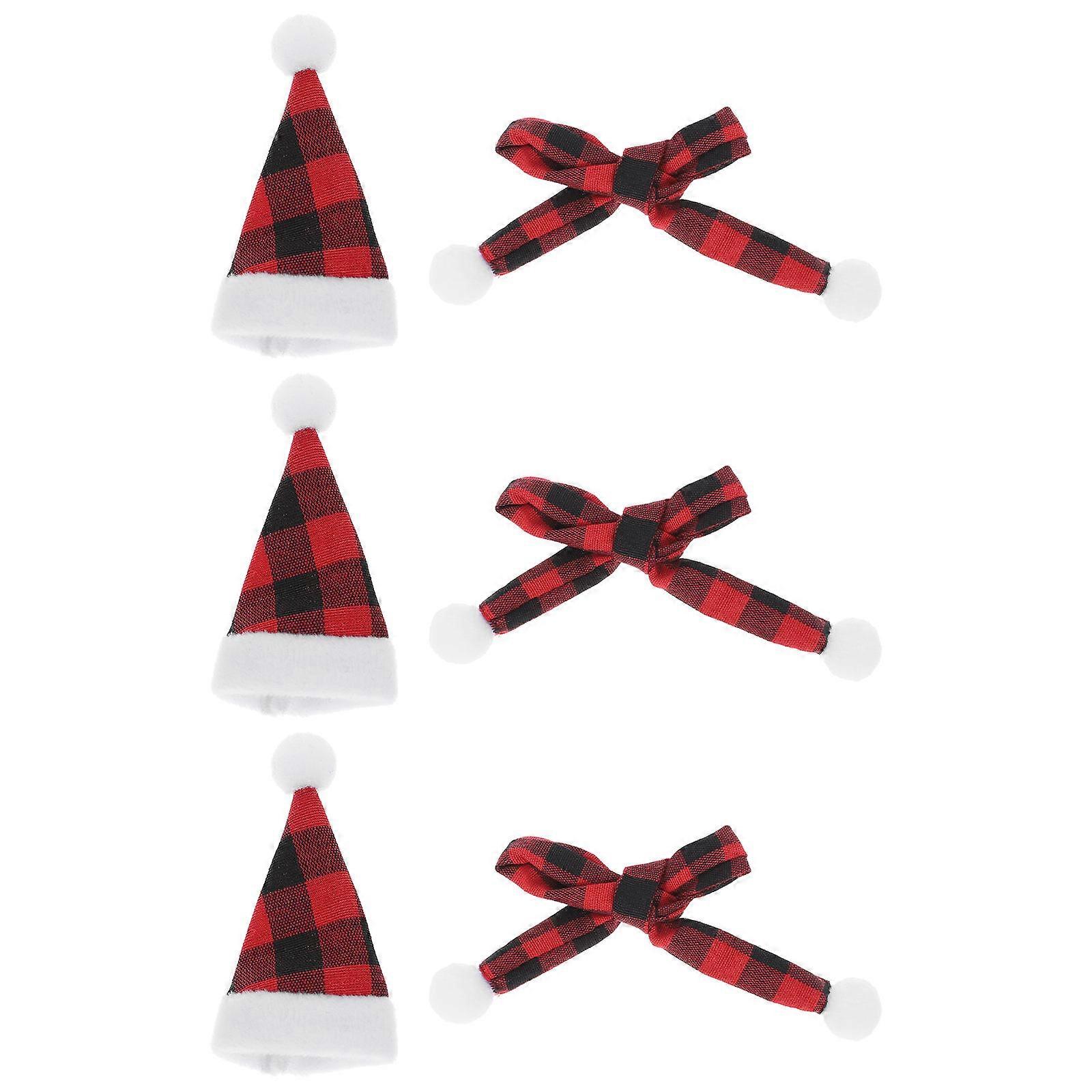 Decoration Miniature Hat Christmas Ornaments Black Cloth 3 Sets