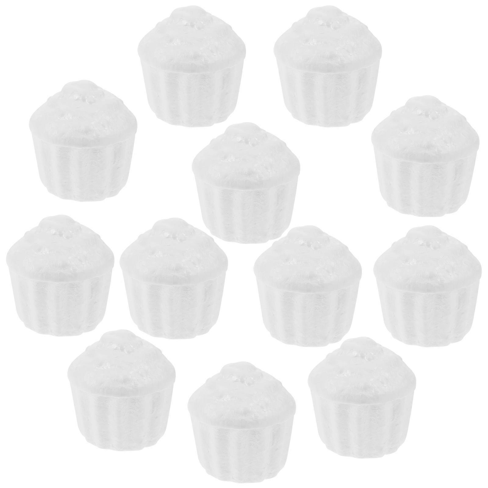 Simulation Cake Model Diy Cake Craft Project For Diy Enthusiasts White Foam 3.1×3.1×2.4in 12Pcs
