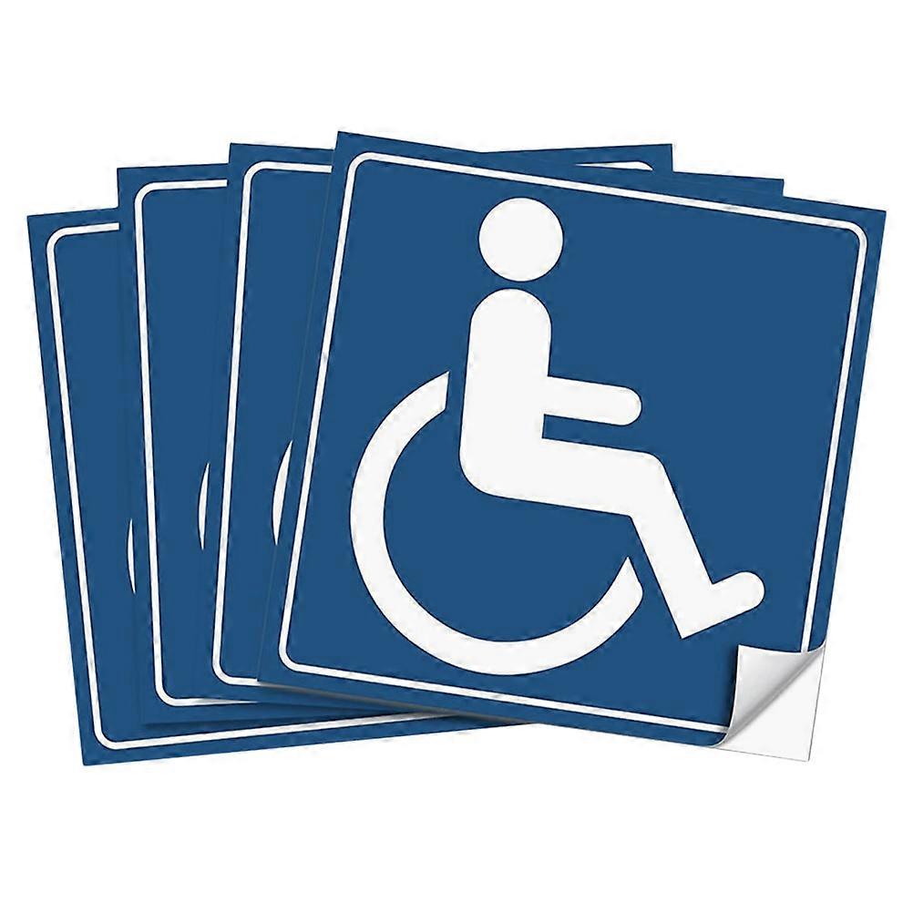 4pcs Vinyl Wheelchair Access Signs Stickers for Indoor Outdoor Use Easy Installation Highly Visible Universal Accessibility for Public Spaces