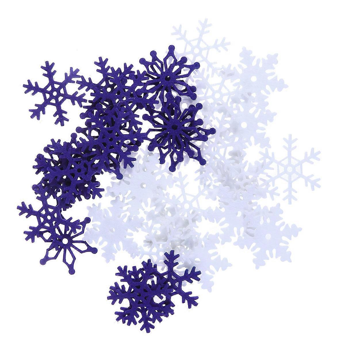 Artificial Snowflakes Felt Christmas Snowflakes Home Decoration Assorted Color 5x5x0.2cm Christmas Ornament 40 Pcs/Set