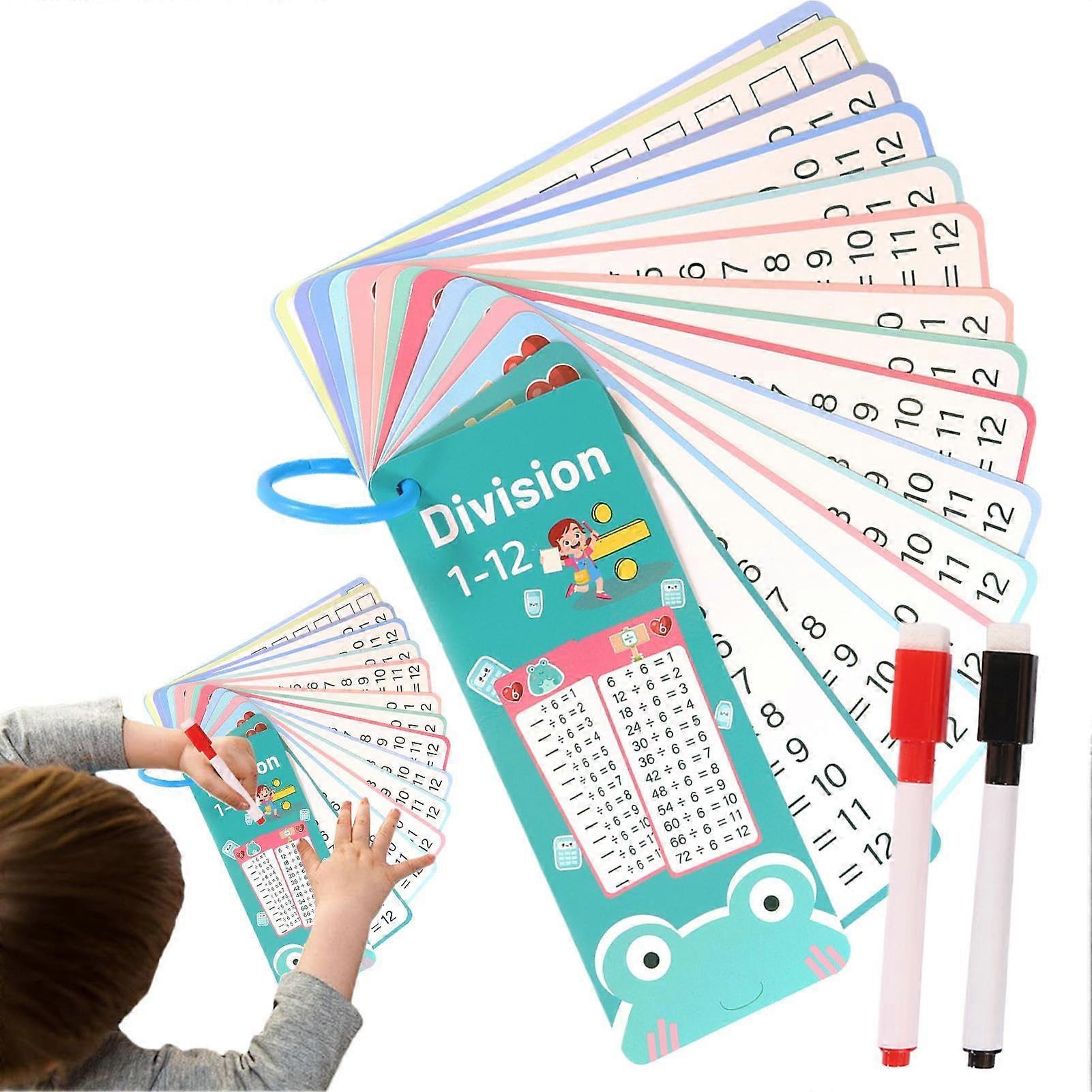 Addition Subtraction Flash Cards: Double-Sided Dry-Erase Math Cards For Kindergarten, Multiplication Division Practice