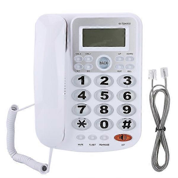 Dual Port Corded Phone with Caller ID Display with Speakerphone for Home Office (White)