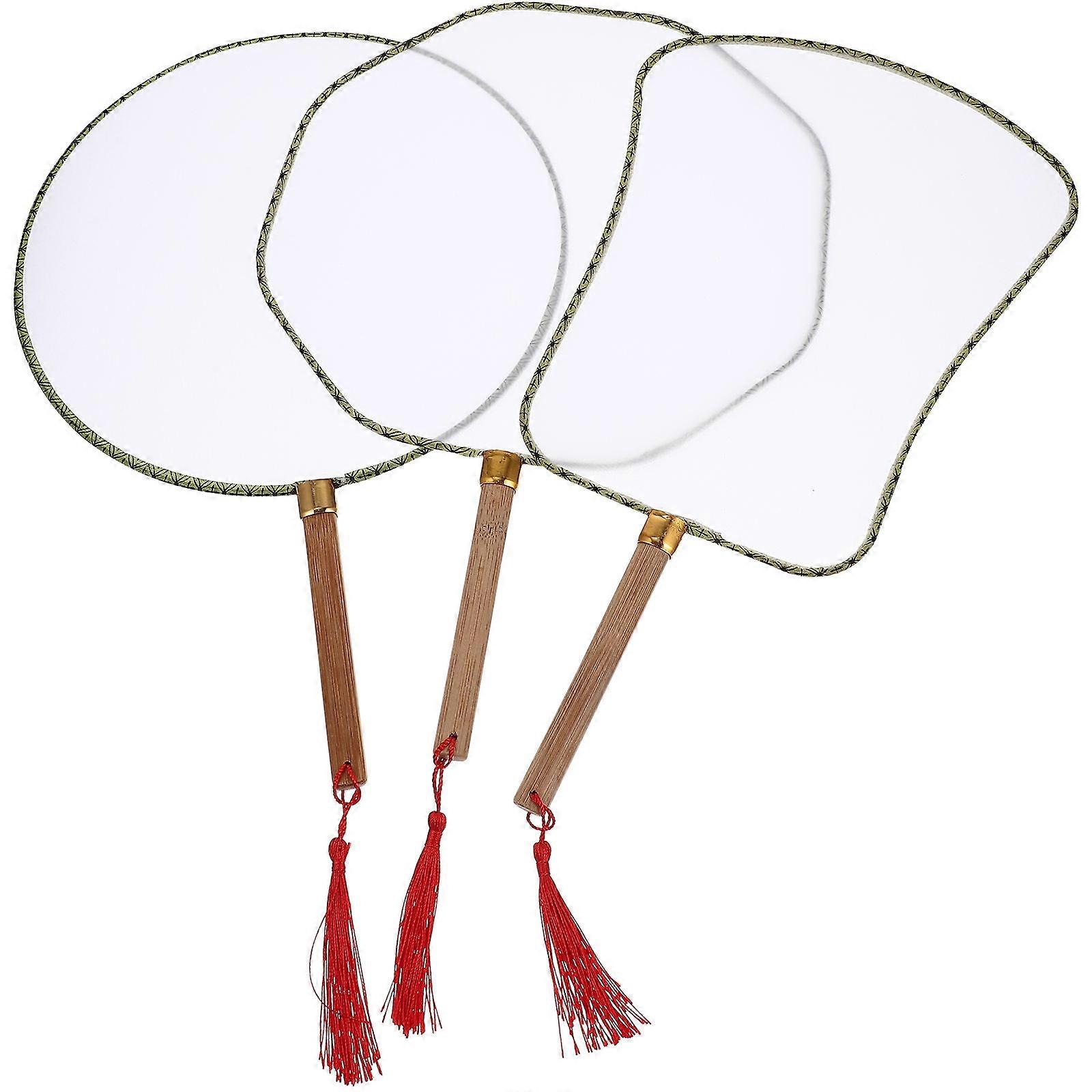 3pcs Blank Painting Fan DIY Craft Accessory for Imagination Development, Lightweight Chinese Style Hand Fan Design