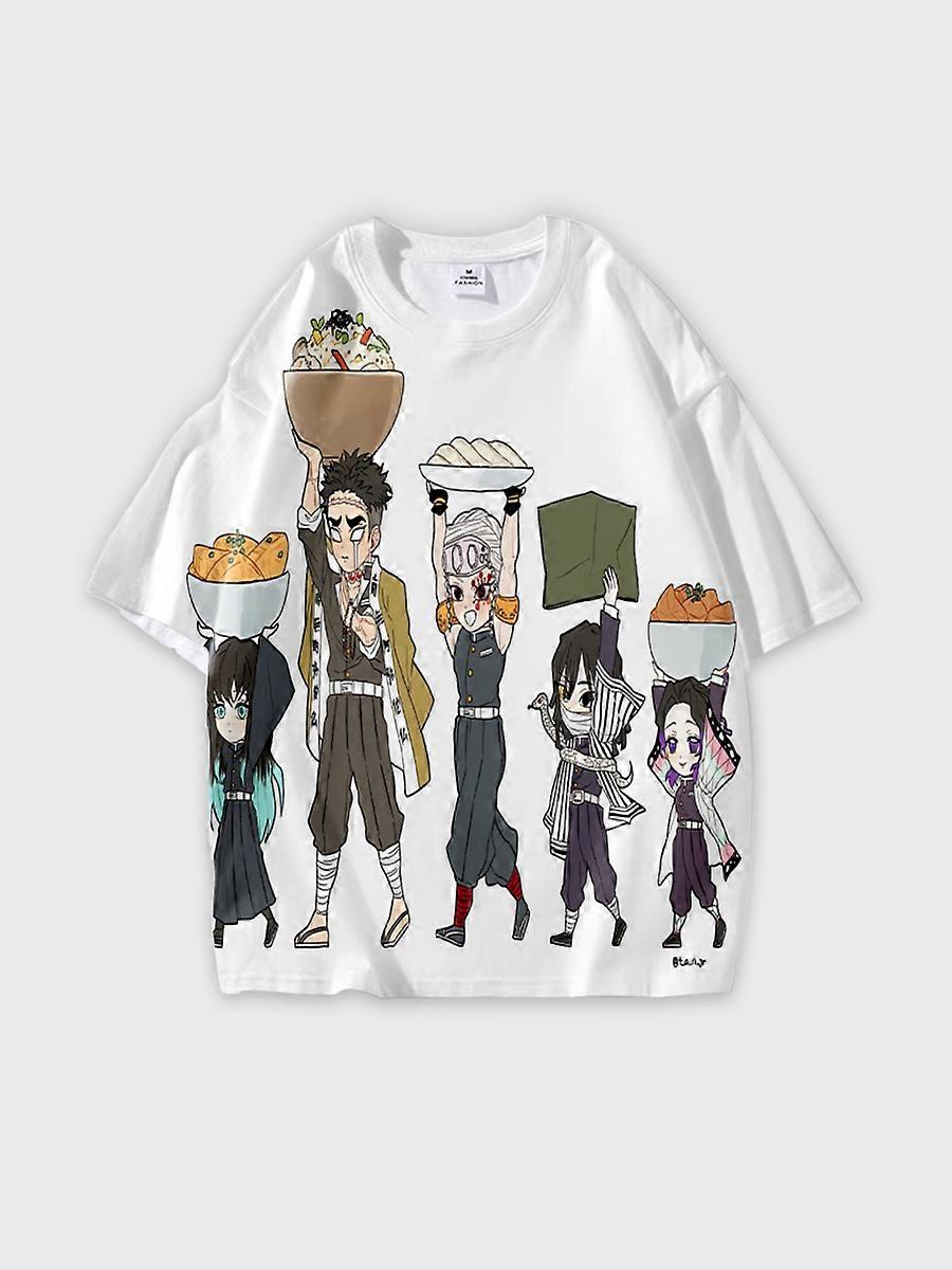 T-shirt round neck Character Pattern loose short sleeve P2867