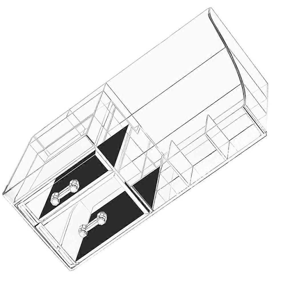 Acrylic Makeup Organizer Display Case For Professional Salon 28X16.5X12CM With Multi-layered Design 1Pcs