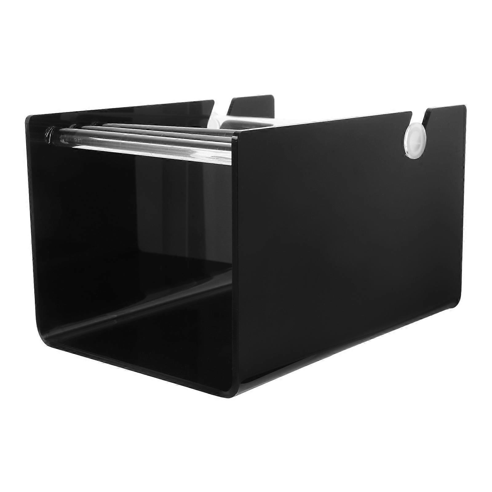 Adjustable Acrylic Sticker Tape Holder Stand for Office and Craft Use – Space Saving Label Dispenser Organizer Compatible with Various Roll Sizes for