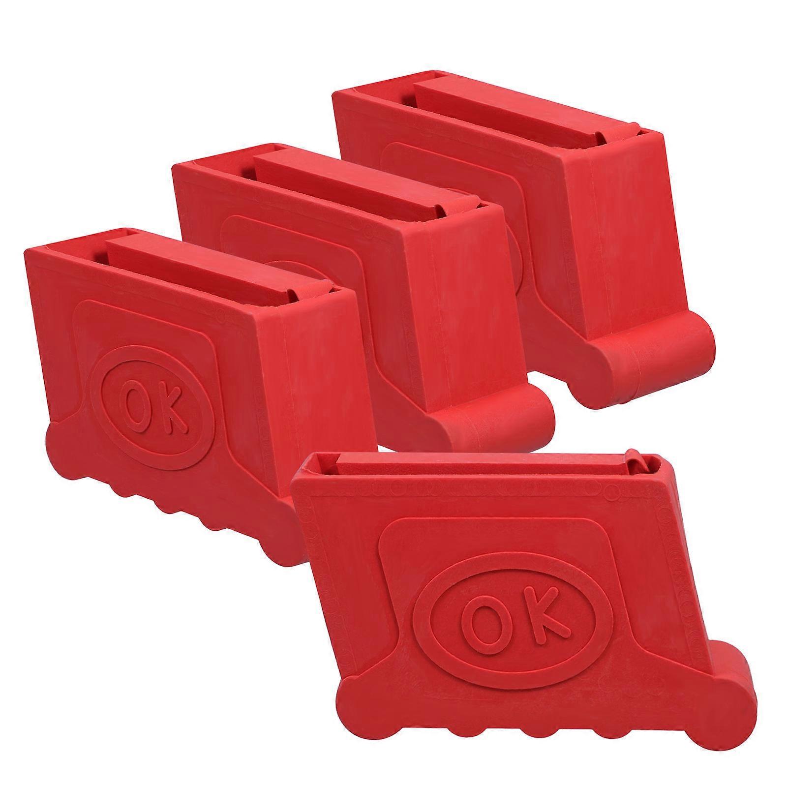 Hemoton Rubber Ladder Feet Covers for Enhanced Stability and Safety 4pcs Red Color