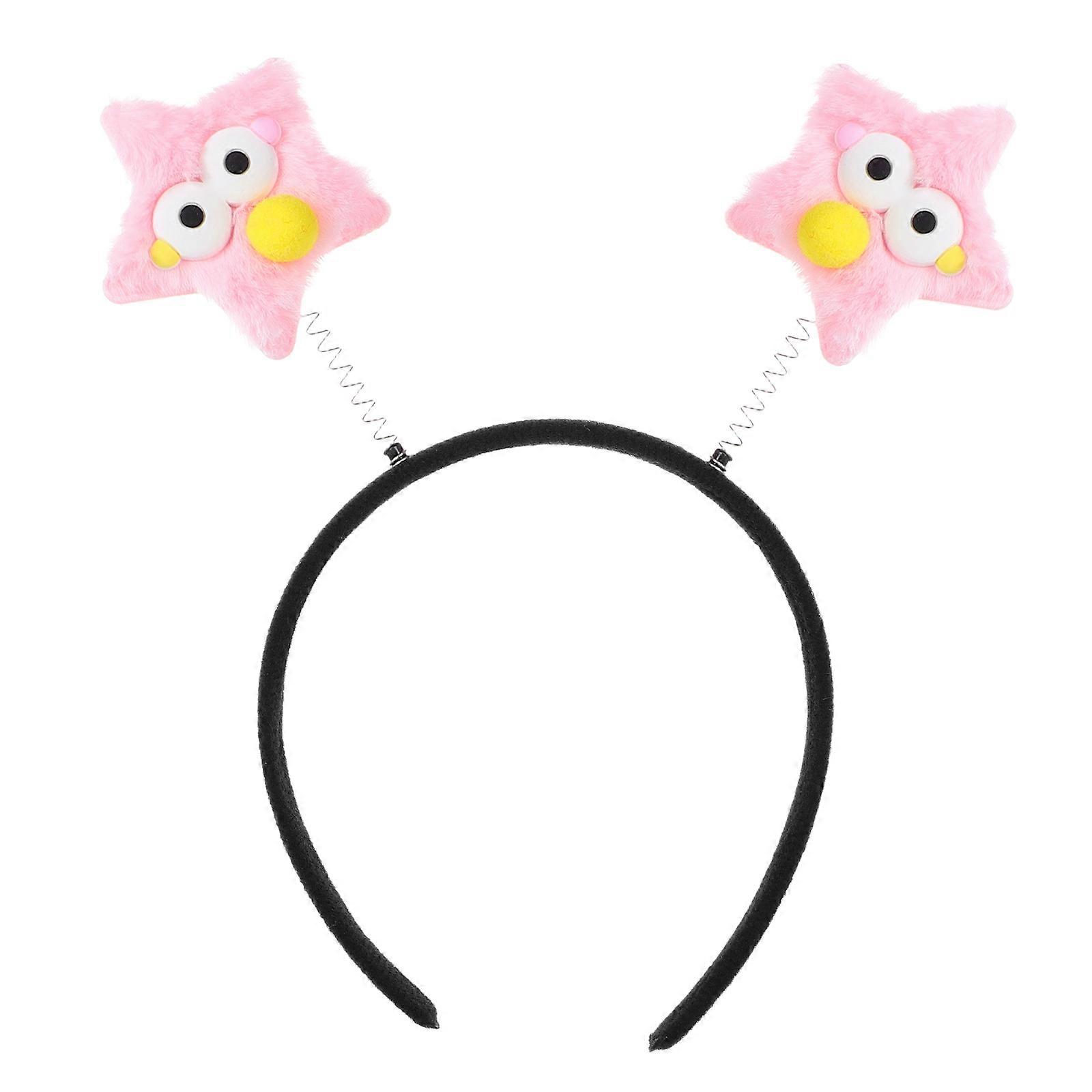 Starshaped Headband Halloween Party Hat For Dances Fun And Versatile Styling Pink Fabric Ideal For Women 1Set