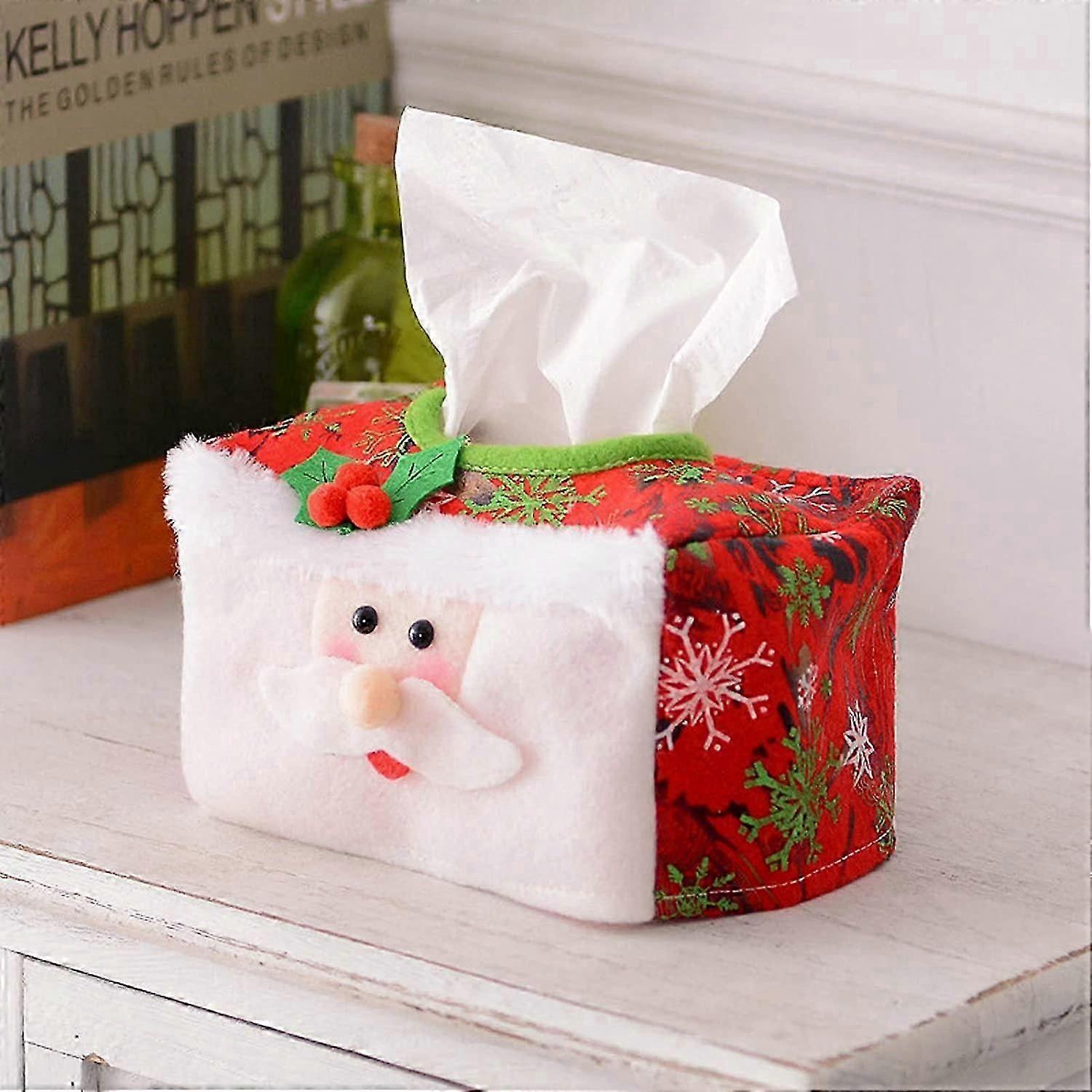 Festive Tissue Box Cover Set for Holiday Decor