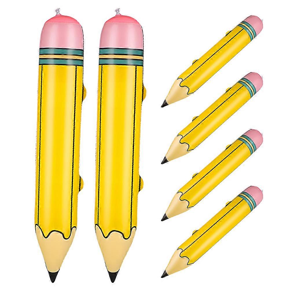 6pcs Inflatable Pencil Balloons for Classroom & Birthday Decorations – Easy Inflate Party Accessories