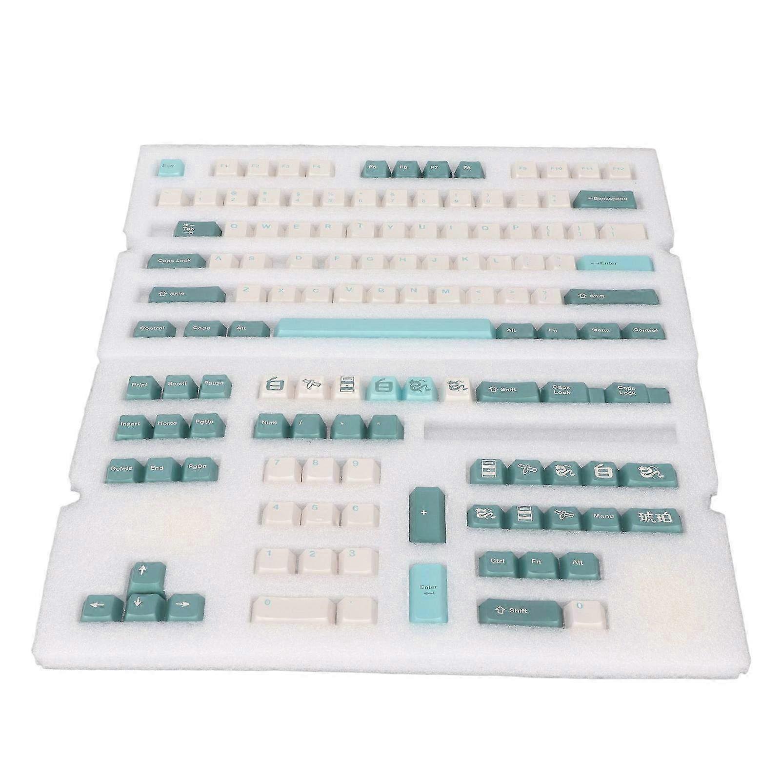 Vivid Color PBT Keycaps Set - 128 Durable, Fadeless Mechanical Keyboard Keycaps for Easy Installation and Customization