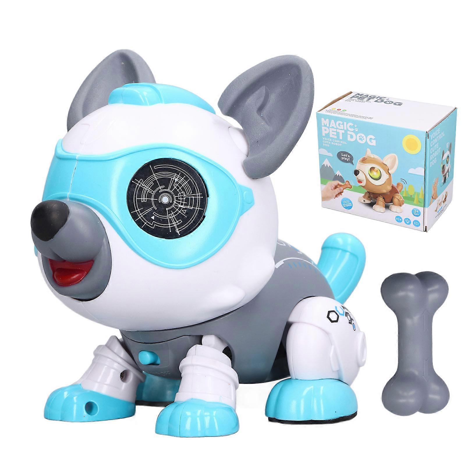 Robot Pet Dogs Remote Control Touch Sensor Detachable Robot Dogs Puppy Toy Voice Controlled for Kids Blue
