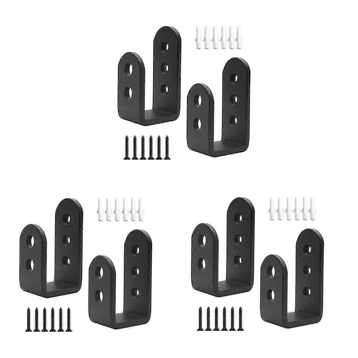 6 Pack Door U Brackets Open Bar Security Door Brackets for Home,Garage Door Reinforcement Fits 2X4 B