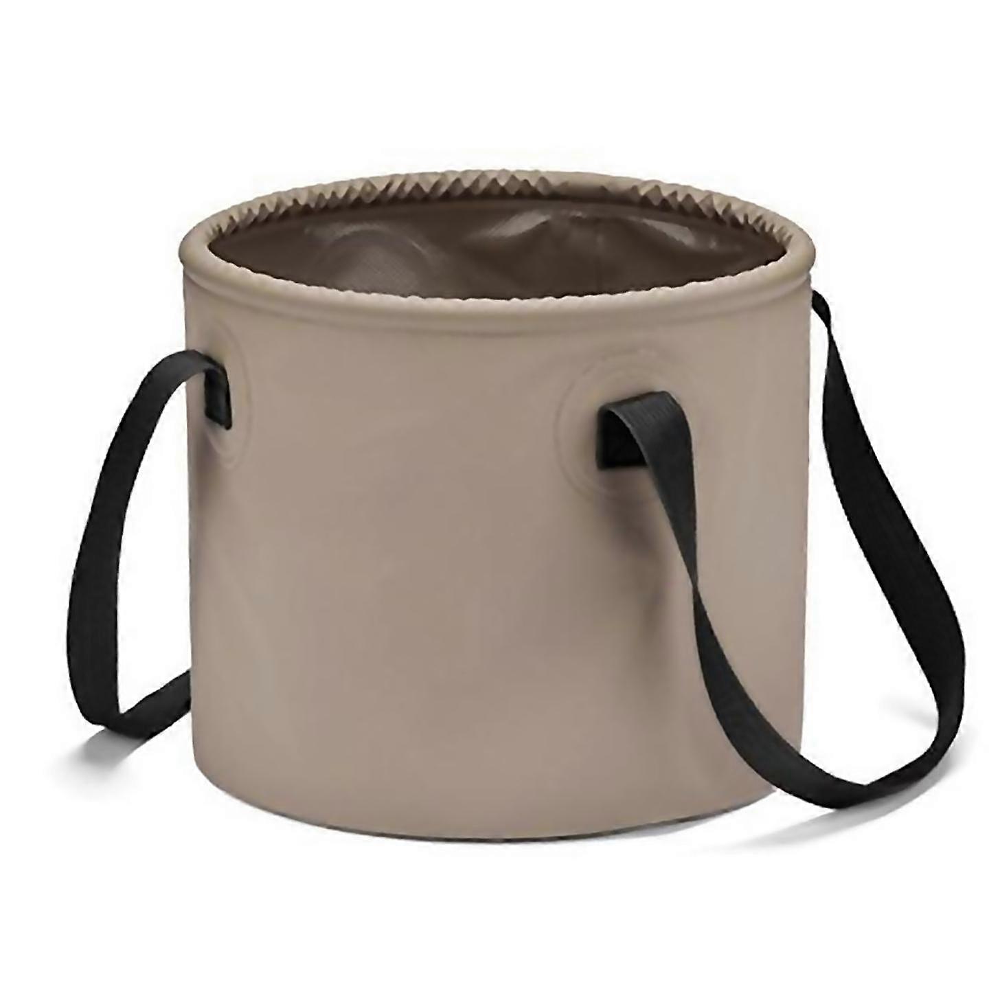 För Camping Folding Bucket Multifunktionell Fiske Hink Khaki