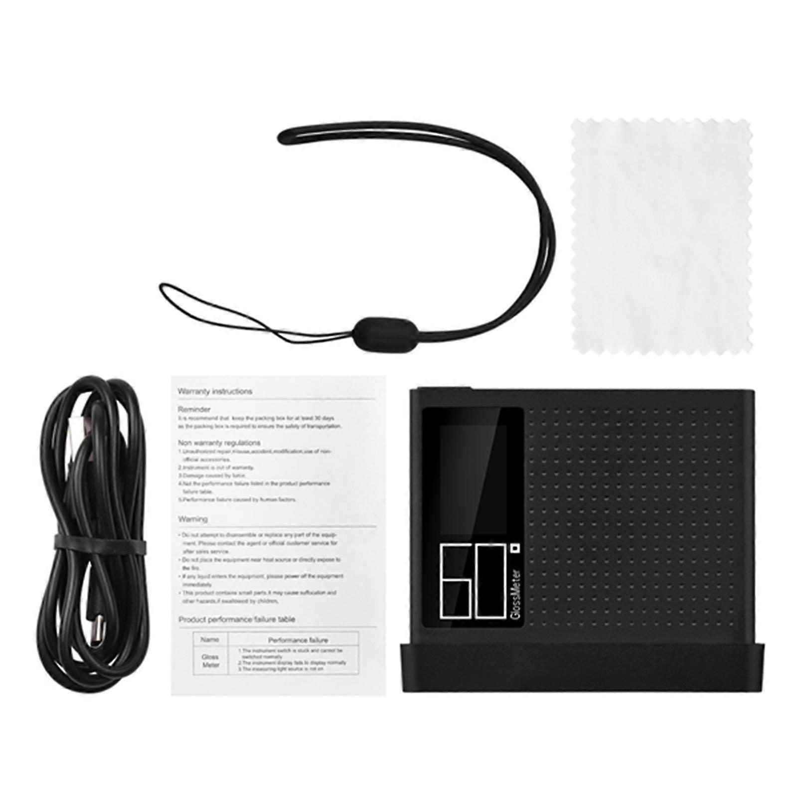 Gloss Meter 60 Degree Portable Glossmeter Self Calibration Fast Measurement for Stone Tile Car Paint Plastic Surface Continuous Measuring