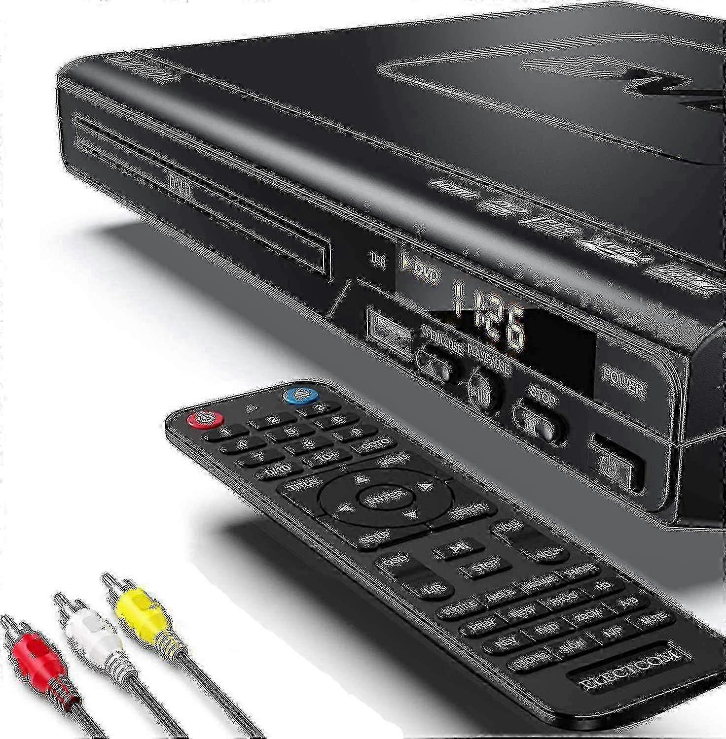 Blu-ray DVD Player for TV with Remote Control, HDMI Cable, and Free Cleaning Cloth by Wigslar - Compatible with Most TVs