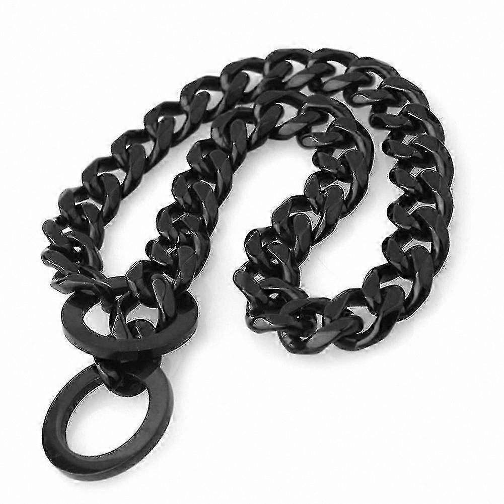 Cuban Link Chain for Dogs, Stainless Steel Slip Collar with Durable Buckle, Adjustable Width for Comfort Fit