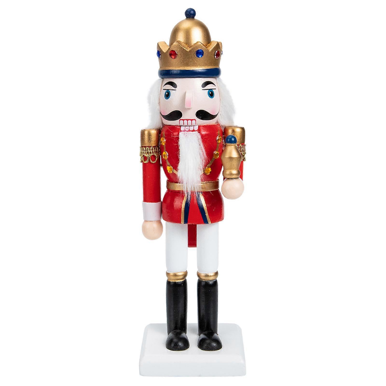 Nutcracker Decor Wooden Nutcracker Ornament for Decor Red