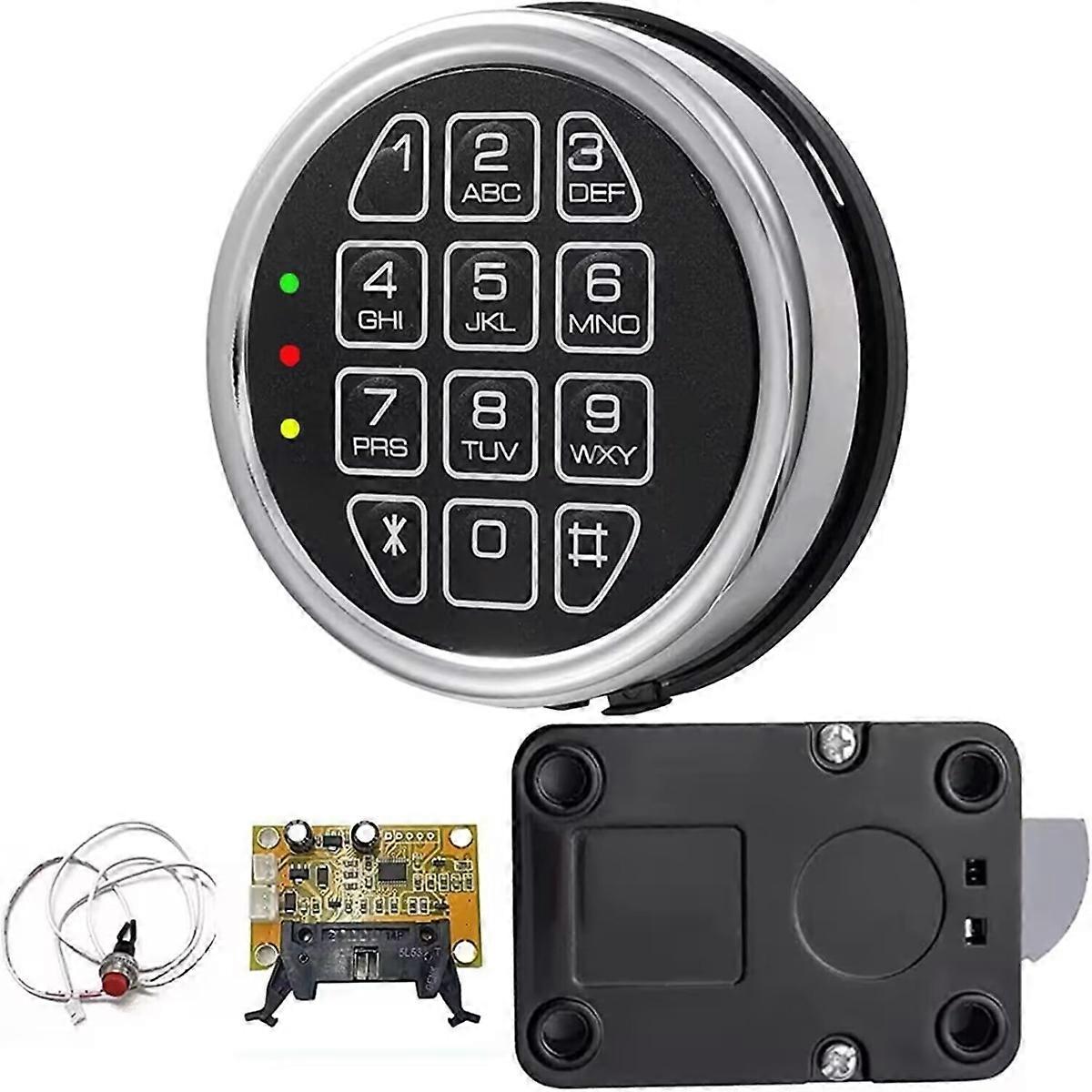 Stackable SafeLock Replacement with Swing Bolt, Fire ResistantChrome Number Keypad ElectronicSafe Lock ForSafes