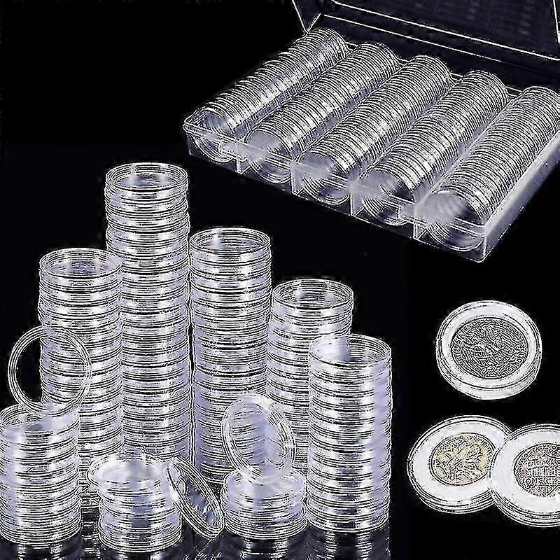 100pcs Plastic Coin Capsules Coin Collection With Storage Box For Coin Collection