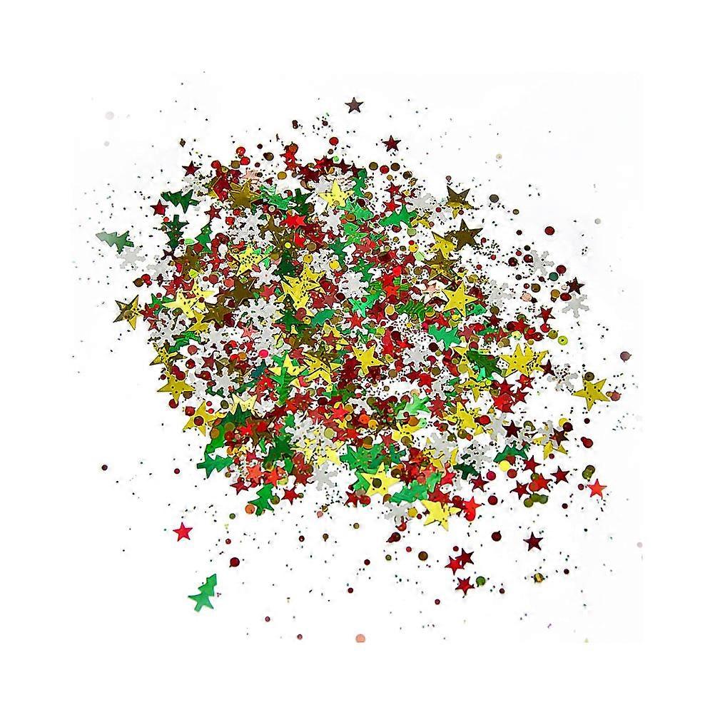 Christmas Sequins Glitter Powder for Decoration 2Packs of 20g Assorted Color