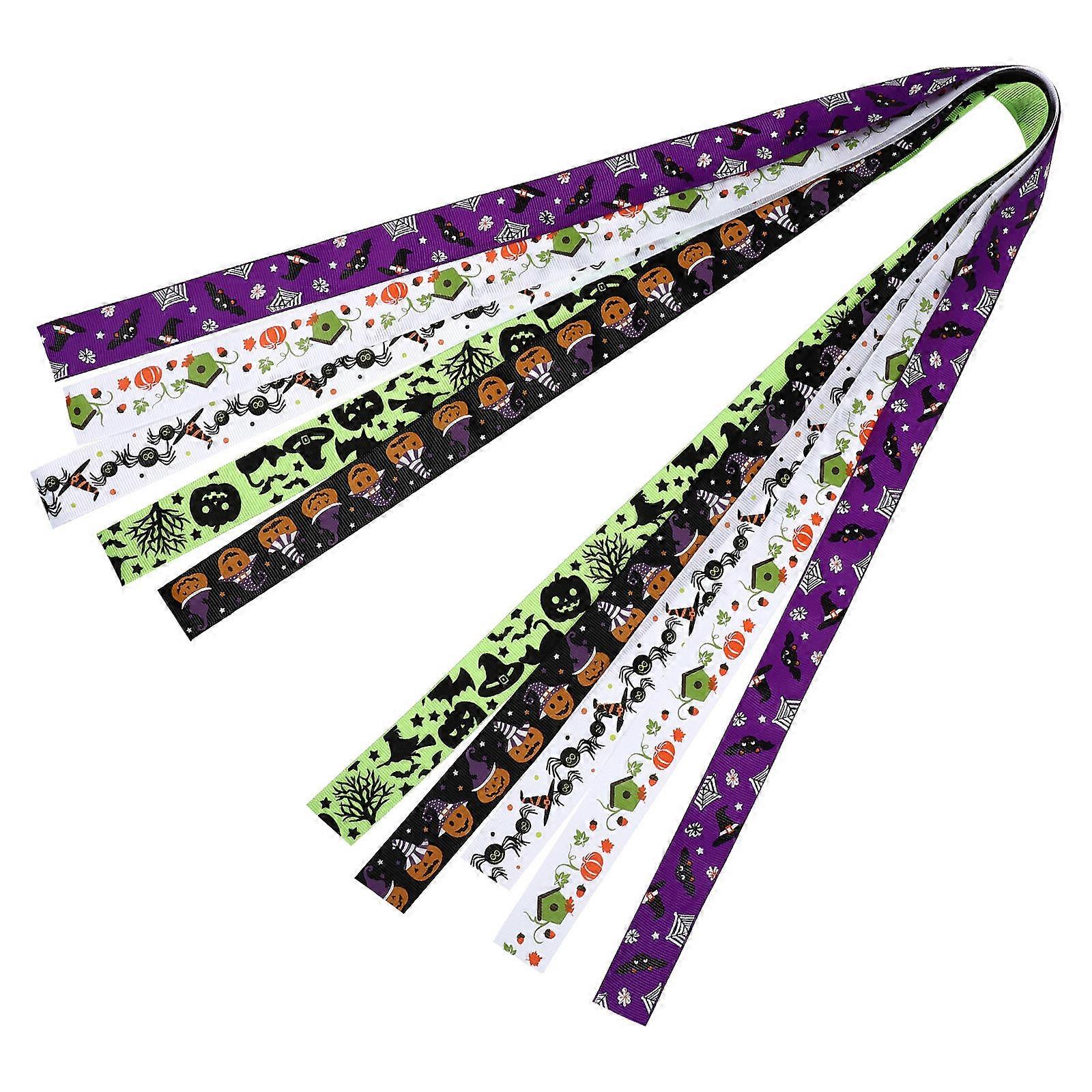 5Pack Halloween Design Ribbons Ideal For Gift Wrapping And Creative Decorations Perfect For And Celebration Atmosphere