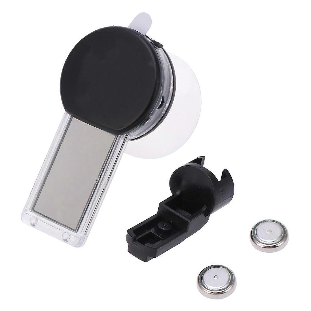 Home Use Thermometer Hygrometer Sucker Design Digital Display Black for Indoor Use Bedroom Monitoring 6.5x3x1cm 1Pcs