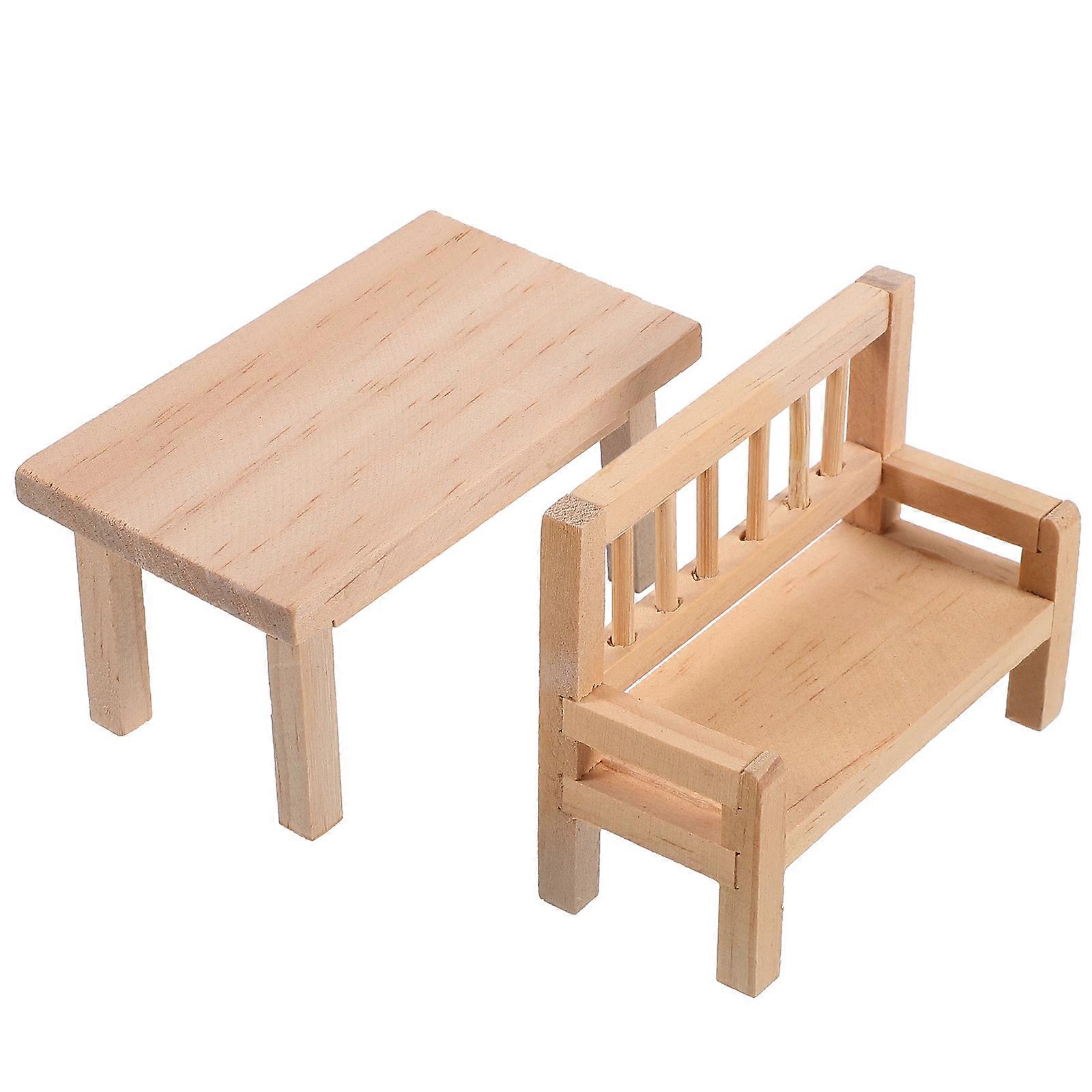 Adorable Miniature Dollhouse Furniture Set – Table and Chair Model for Dollhouse Decoration, Micro Scene Ornaments
