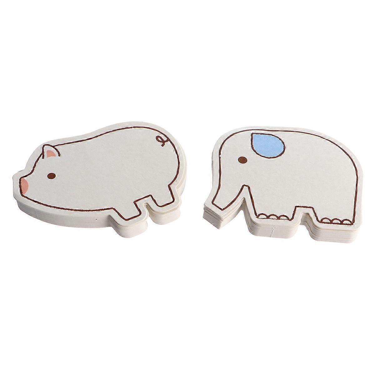 2 Packs Cute Pig & Elephant Blank Greeting Cards for Notes, Lists, and Reminders – Fun Stationery for School and Office Use