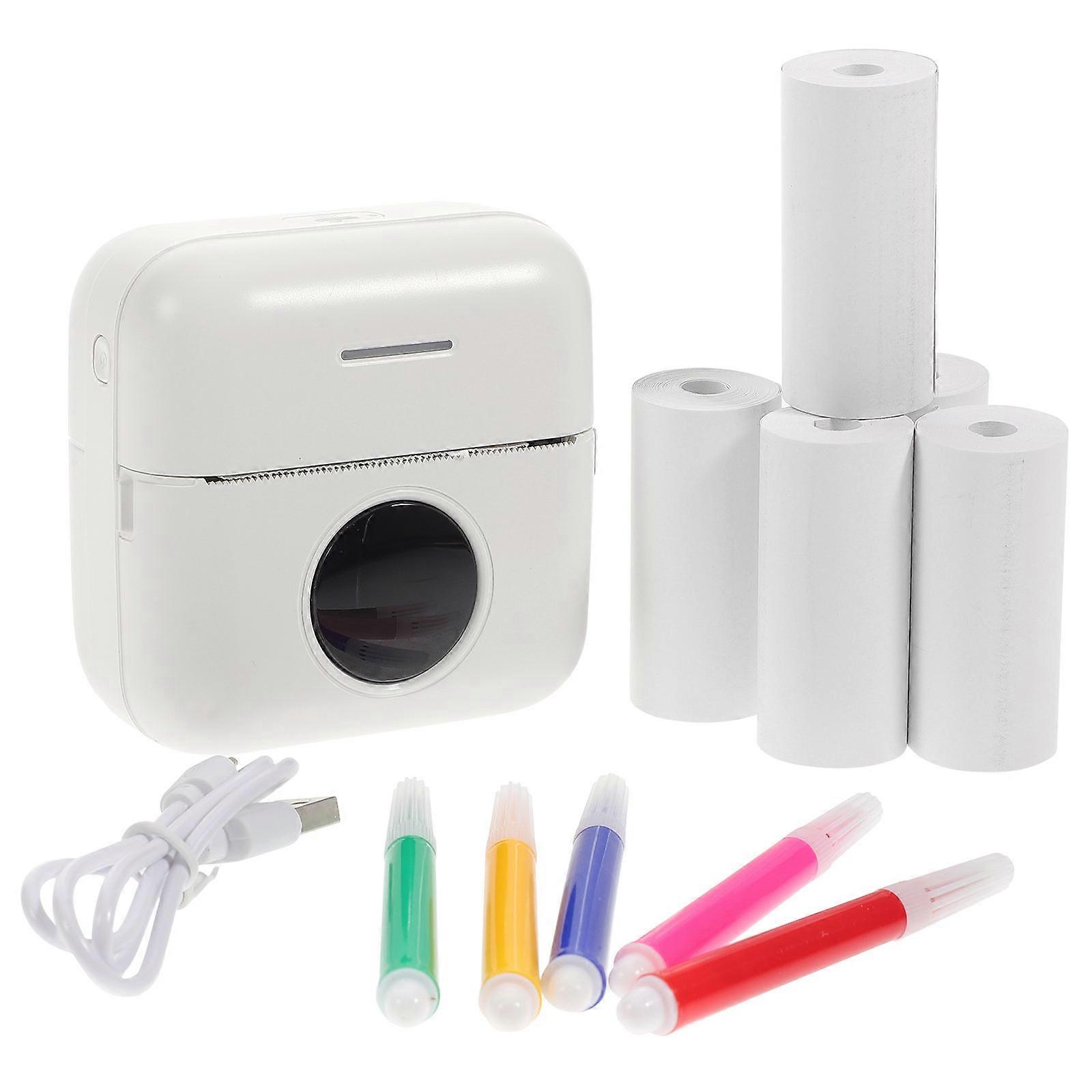 Portable Mini Wireless Thermal Printer for Students – Compact Pocket Printer for Labels, Photos & Notes with Included Printing and Color Pens