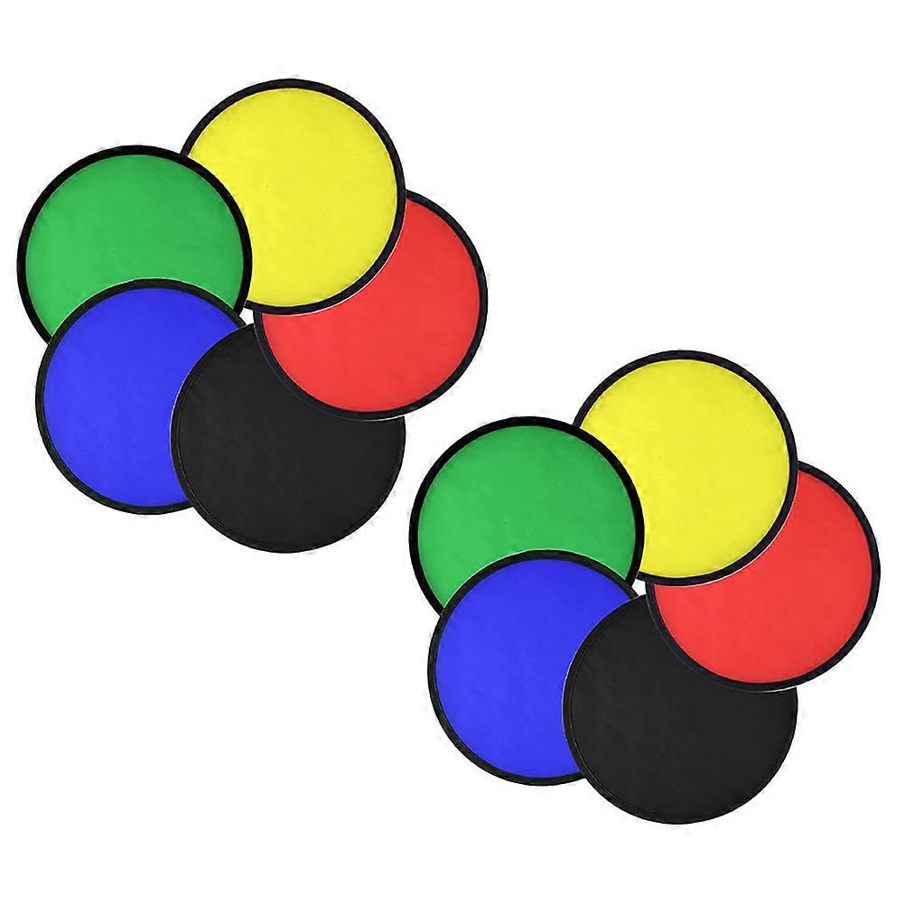 Folding Flying Disc 10Pcs Assorted Color Polyester Kids Plaything for Pets with Foldable Portability