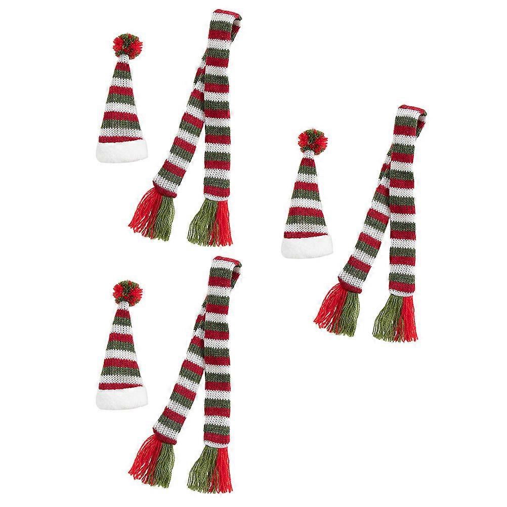 Christmas Covers 3 Pack Knit Sleeves with Scarf & Hat, Vibrant Colors, Holiday Party Accessories for Lovers