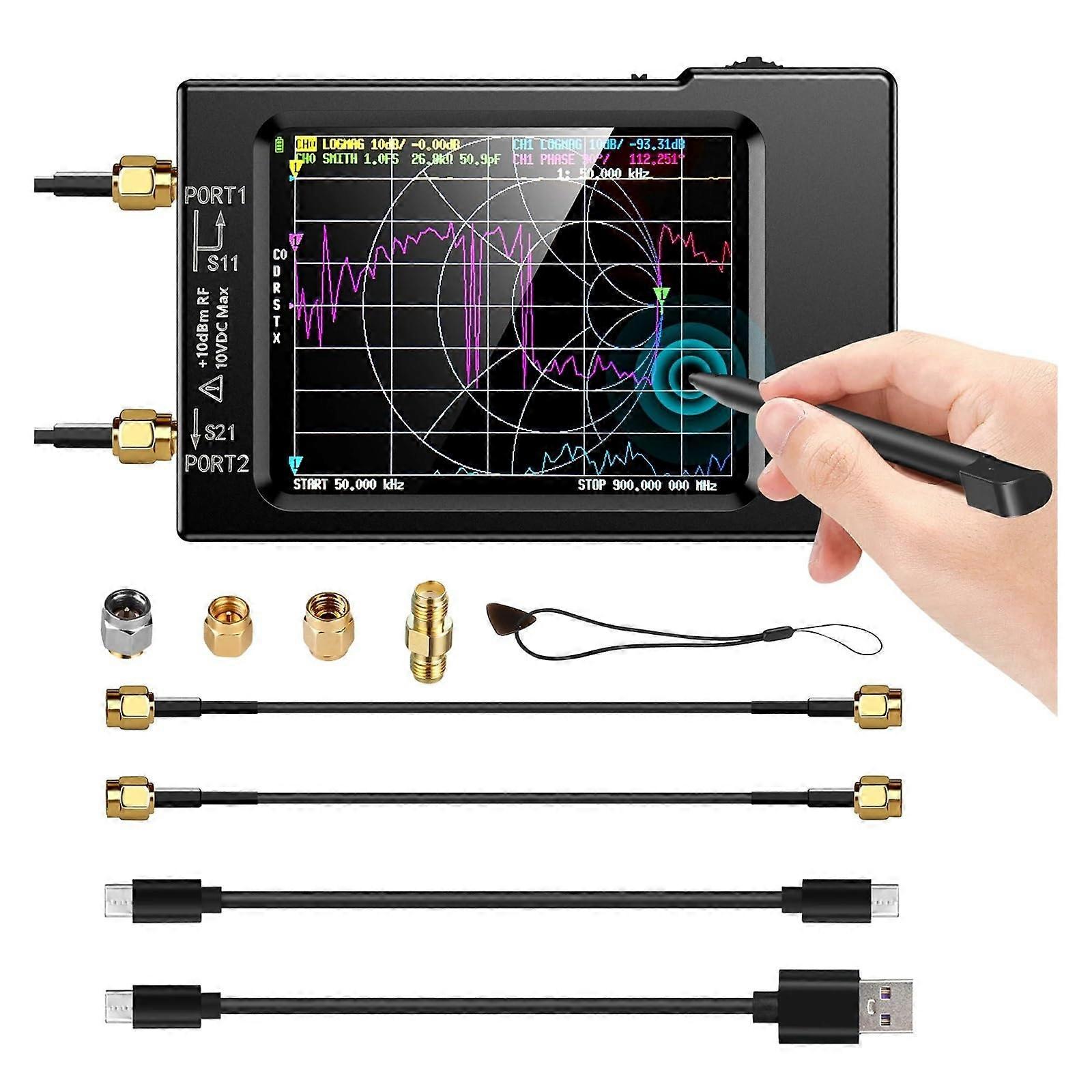 VNA-H Vector Network Analyzer 10 kHz-1.5 GHz, MF/HF/VHF/UHF, SD Card Slot, 32 GB, Antenna Power Measurement