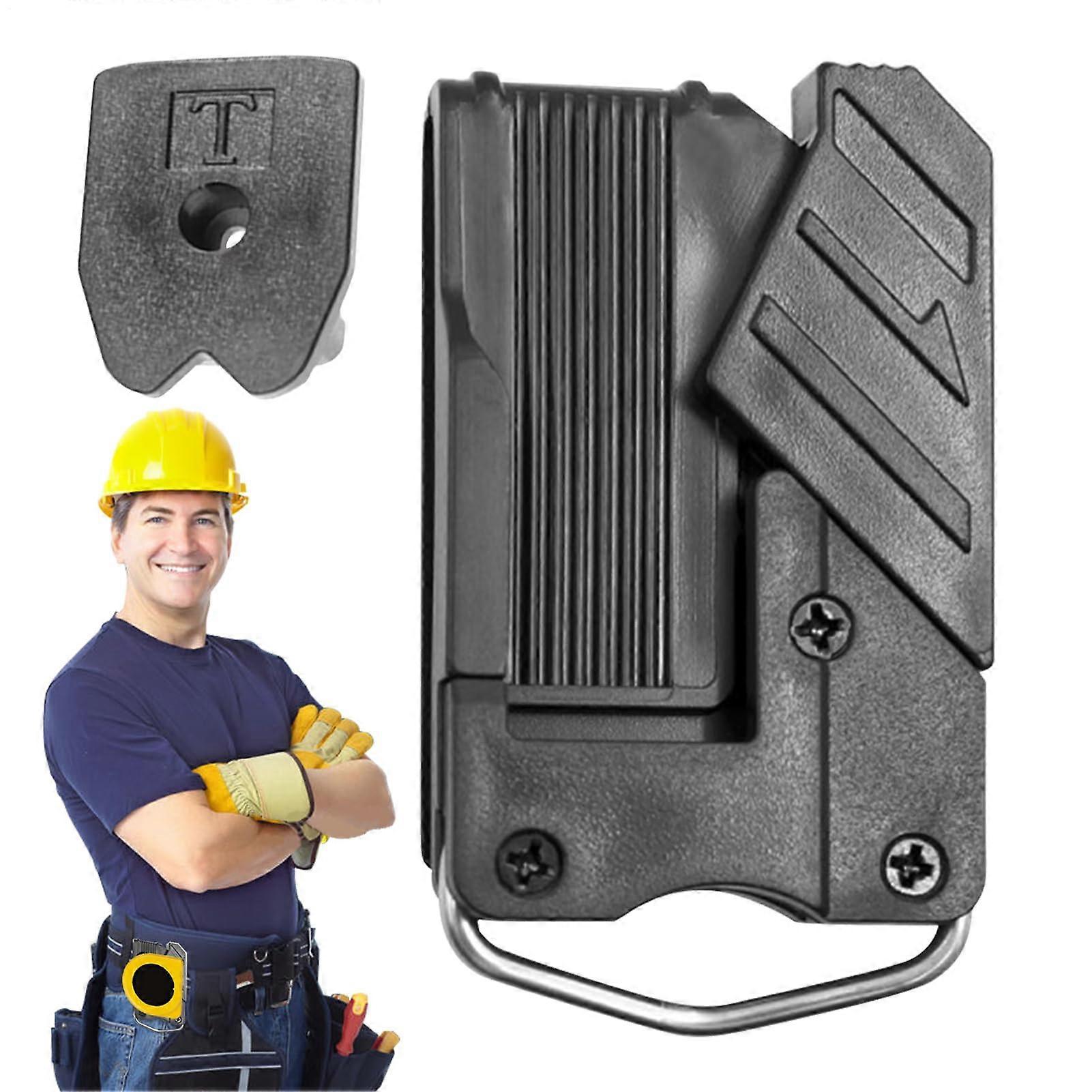 Measuring instrument holder with belt clip – Tool pouch for measuring tools, reinforced organizer case with locking mechanism, Black