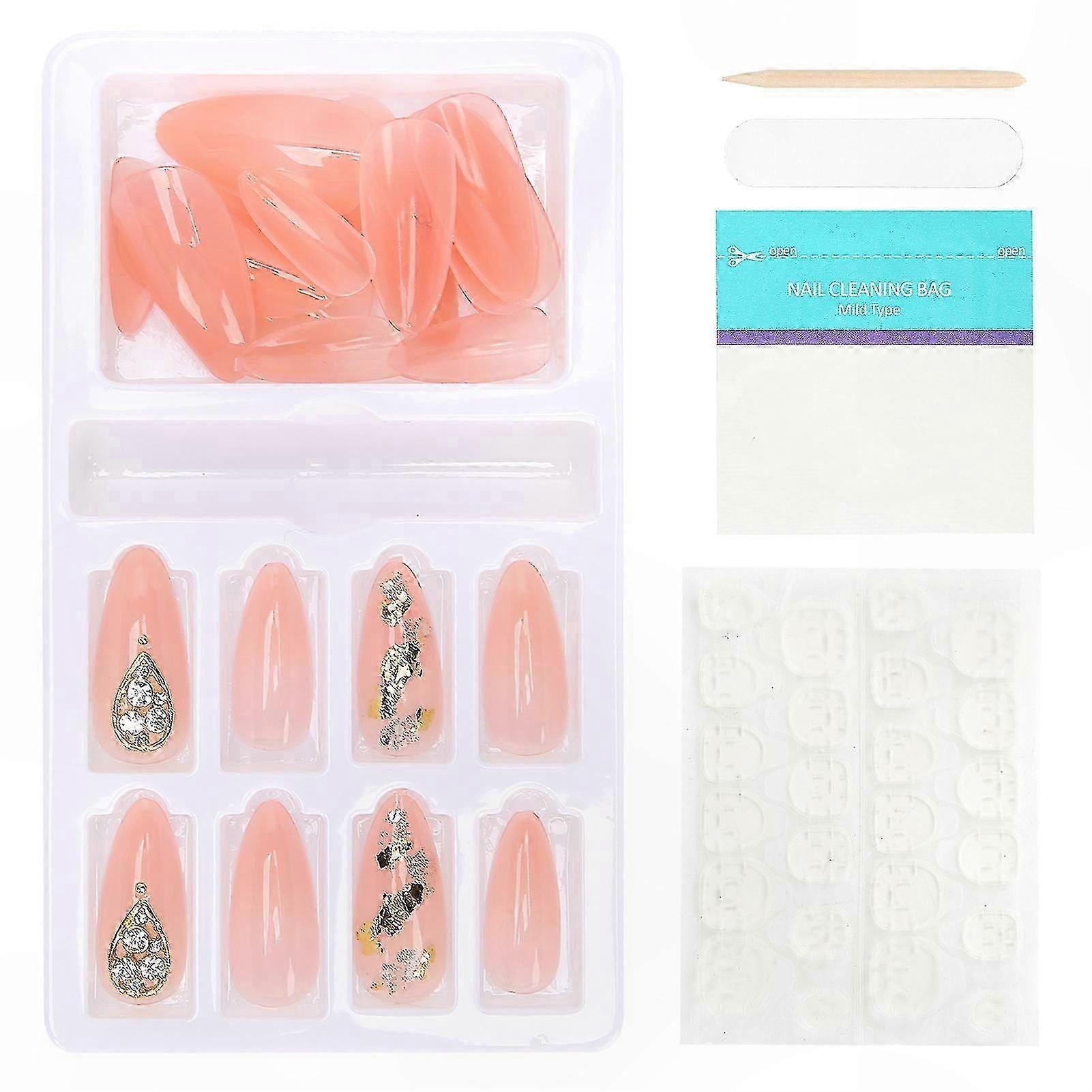 24Pcs Full Coverage Reusable Artificial Nails for Manicure