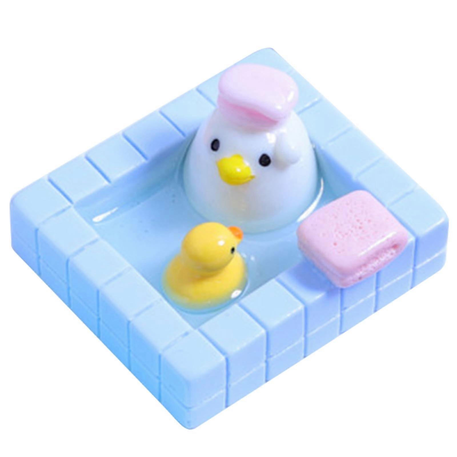 Decorative Resin Duck Figurines Miniatures For Aquariums And Terrariums Bath Decor Small Size