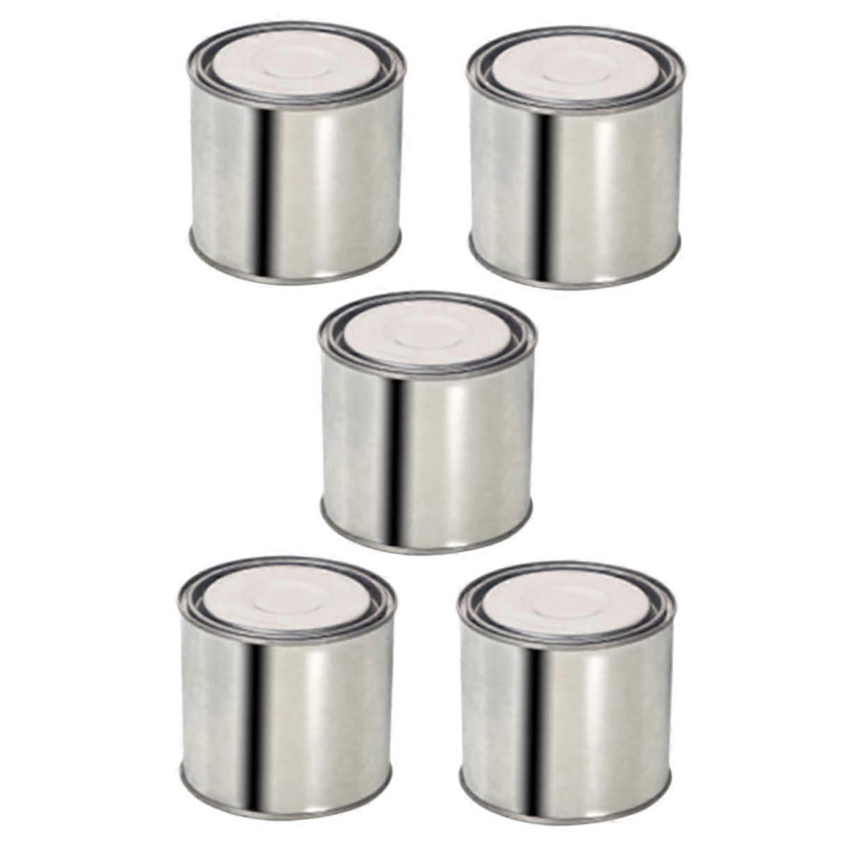 5piece Round Metal Tins for Paint, Empty Airtight Tin Cans with Lid, Versatile for Storing Paints and Pigments, 9.3x8.3cm per Tin