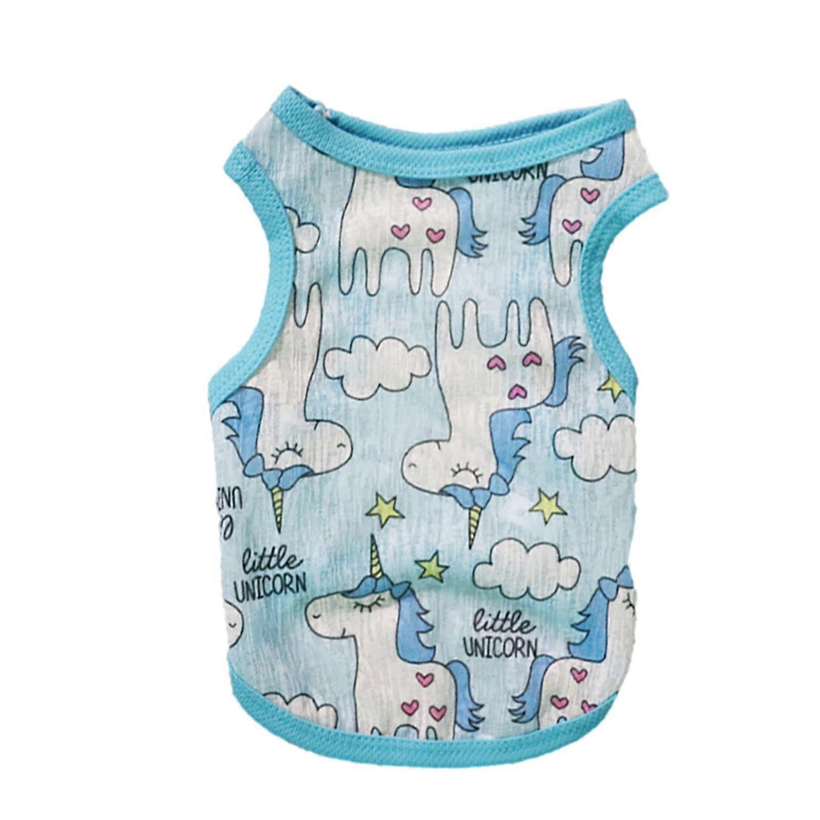 Sleeveless cooling vest for dogs with unicorn cartoon print