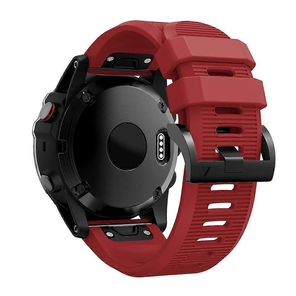 Silicone Strap Compatible with Garmin Instinct 2X Solar, 26mm Quick Fit Replacement for Enduro, Descent MK1/MK2/MK2i/D2 Delta Red