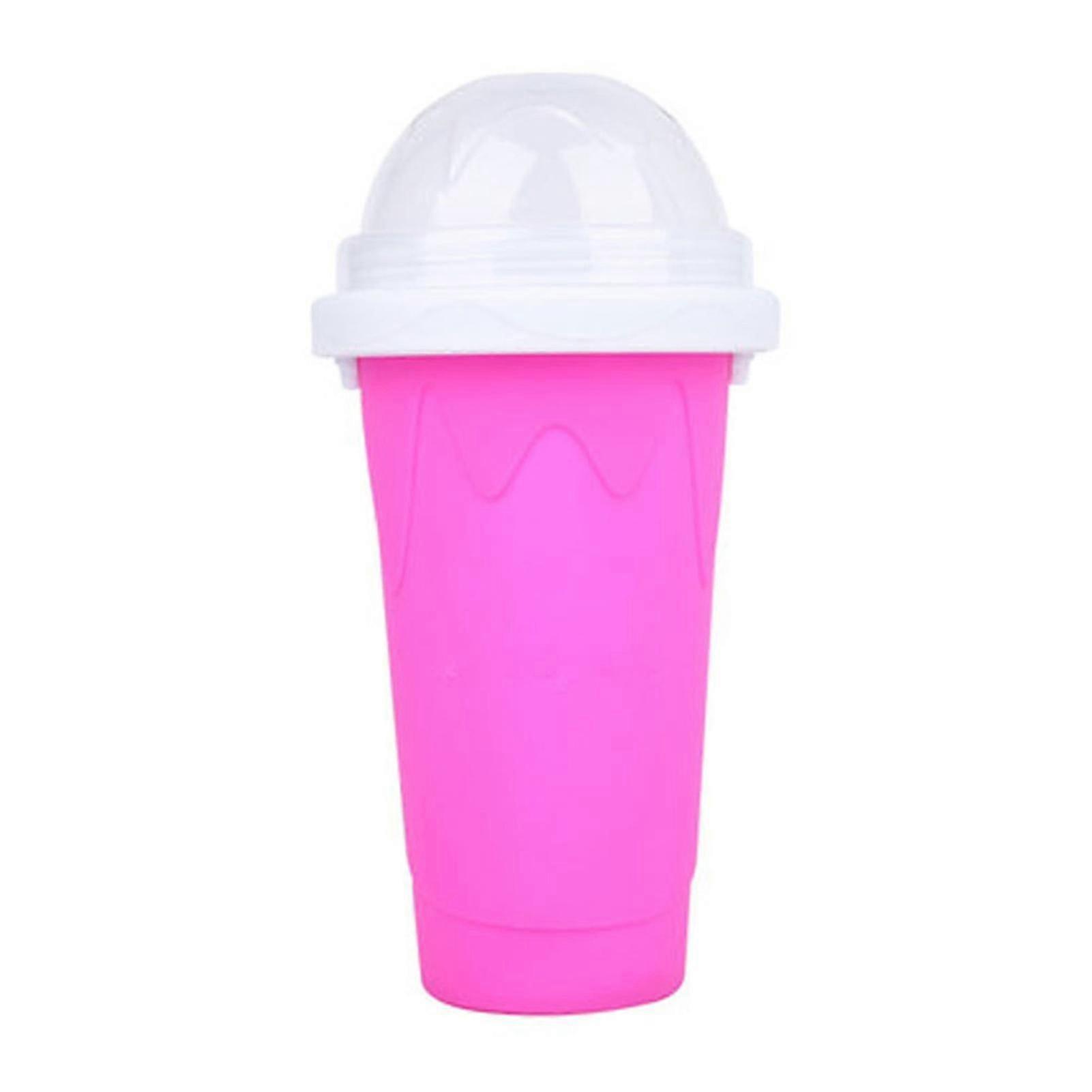 Pink Silicone Smoothie Cup - Double-Layer Slushy Maker (1-Piece)