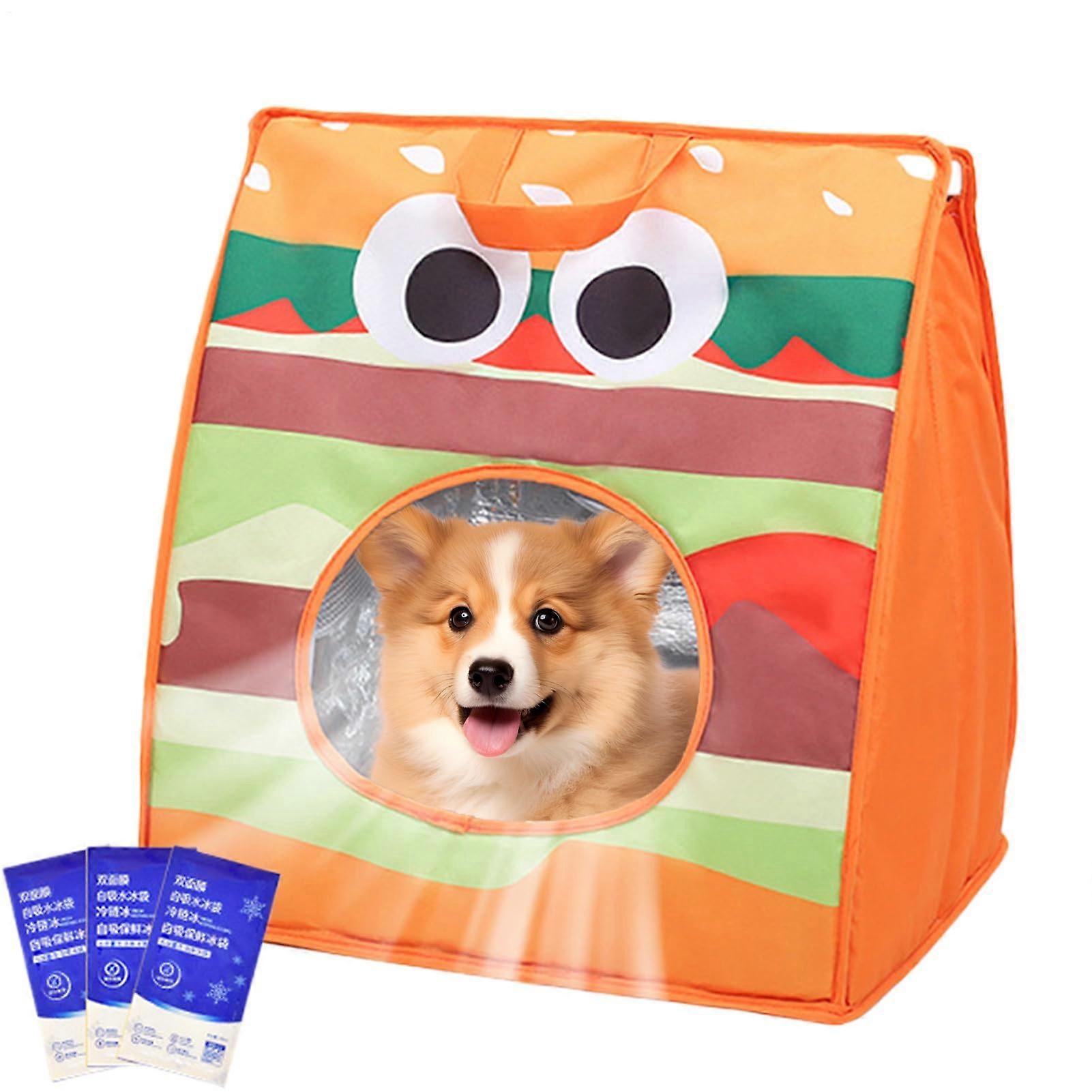Cat Bag Carrier  Foldable Cat Carrier with Ice Pack  Ventilated Portable Enclosure for Travel Orange