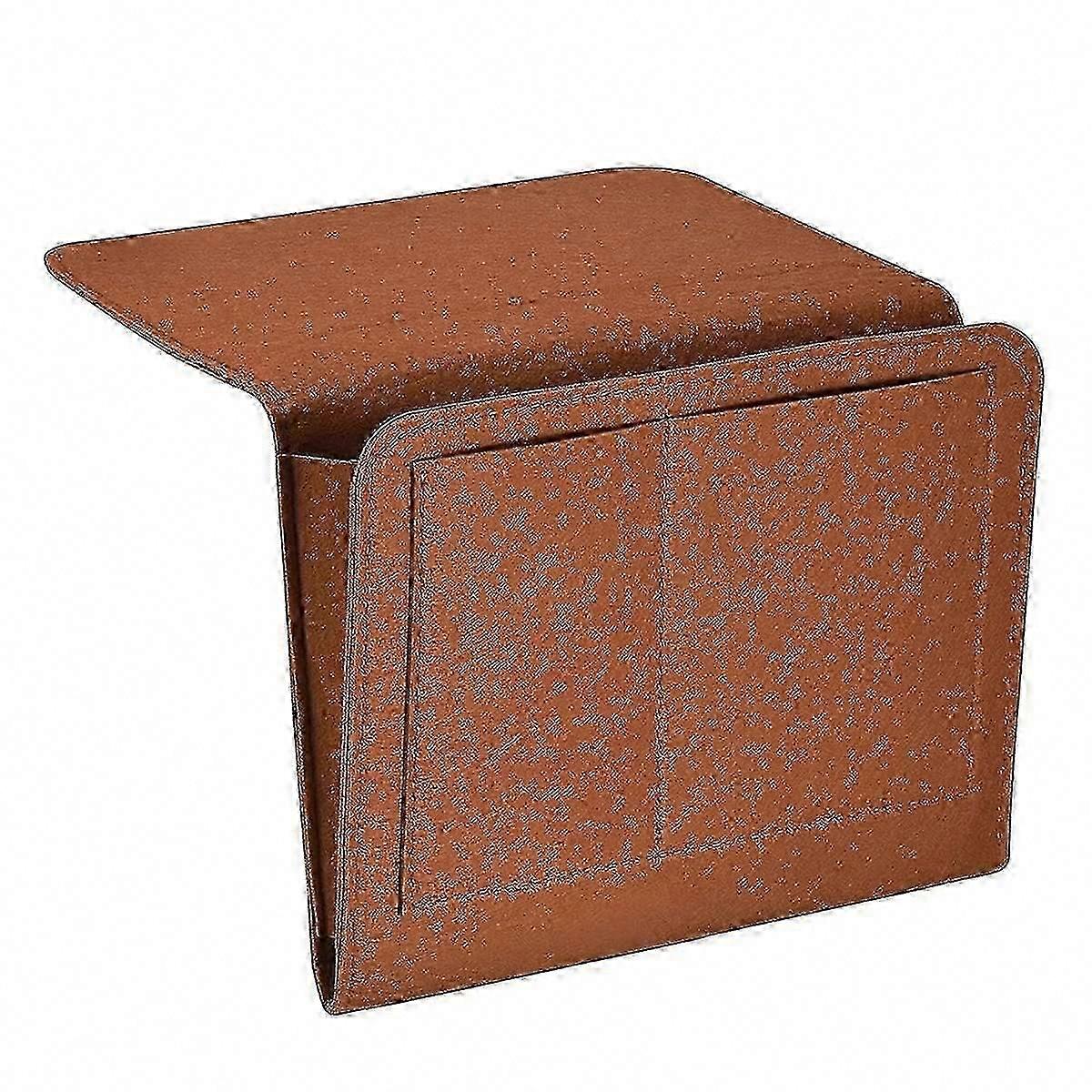 Bedside Organizer Hanging 5-Pocket Soft Felt Storage Pouch for Bed, Brown