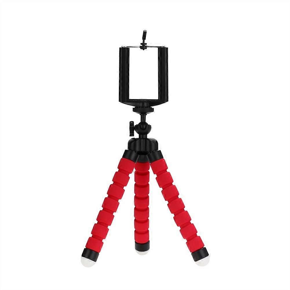 Tripods Tripod for Phone Mobile Camera Holder Clip, Mini Red Monopod Stand with Remote Control for Smartphones